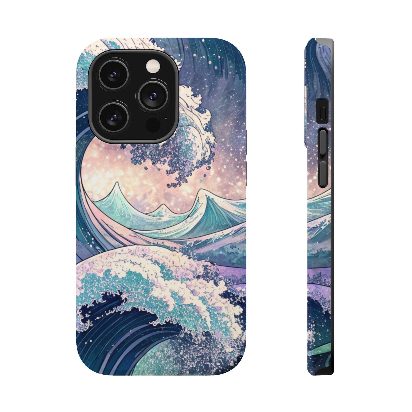 Crashing Waves Design iPhone case with magnetic MagSafe protection and artistic ocean wave print