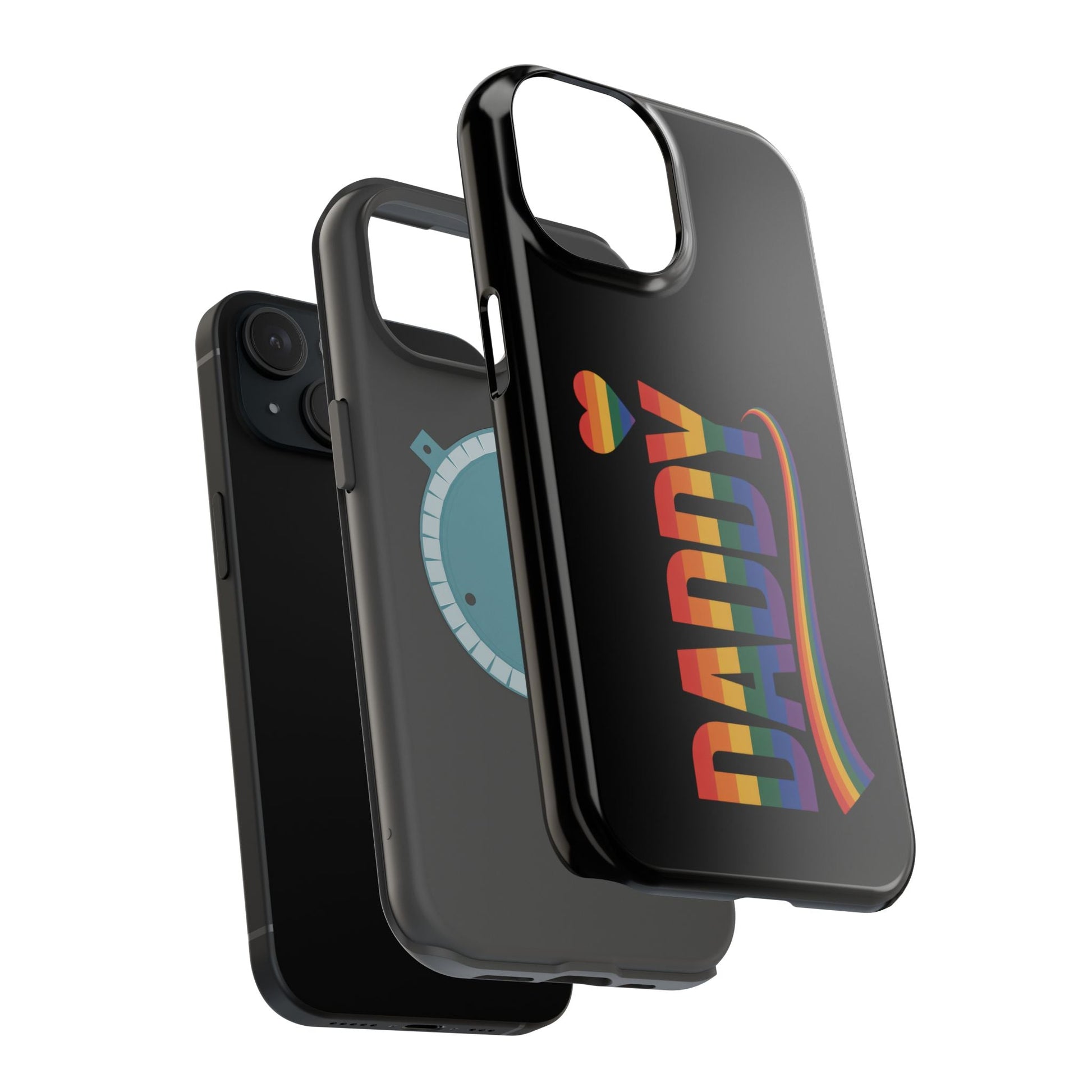 Fun Daddy LGBT Daddy iPhone tough case with rainbow design and MagSafe compatibility for durable phone protection