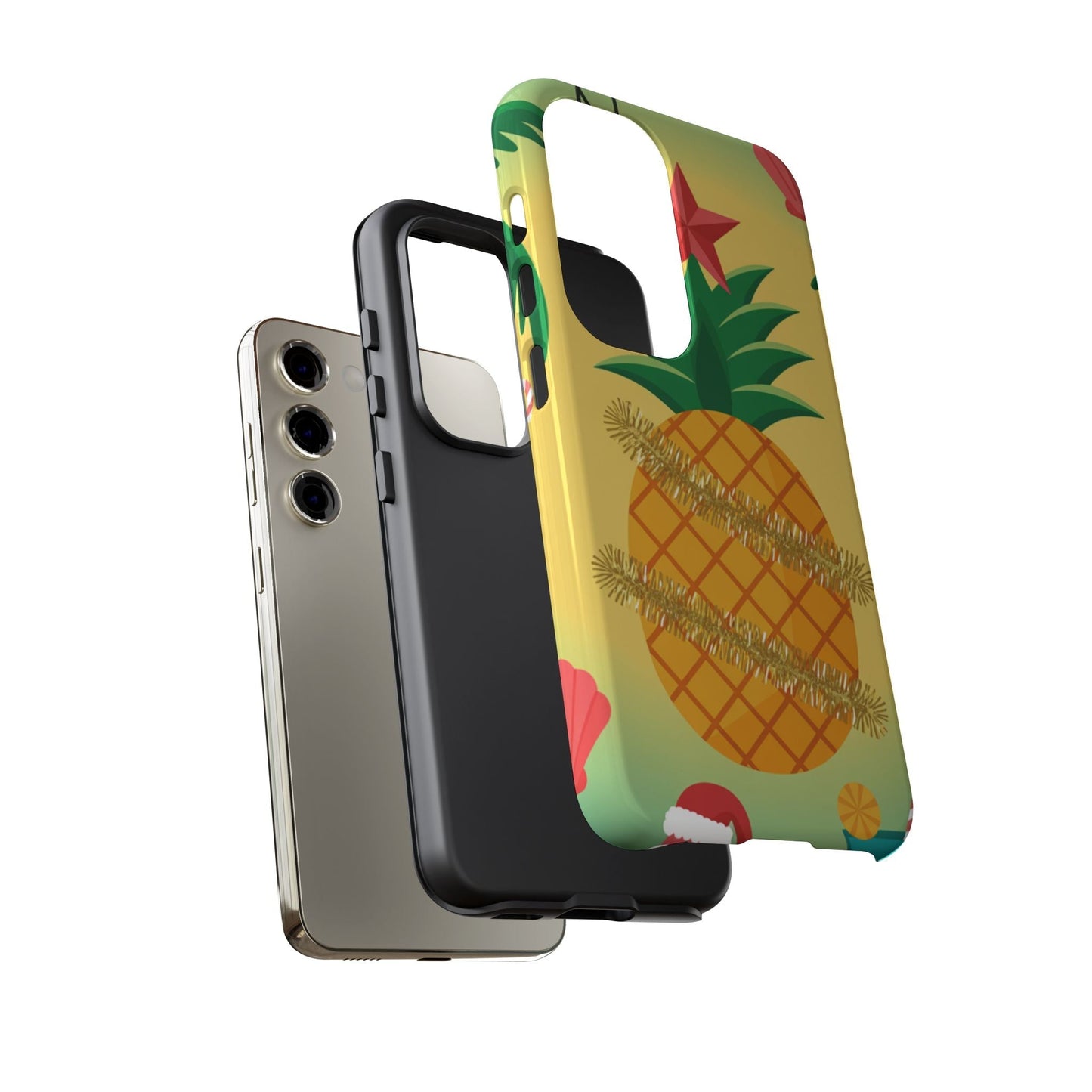 Samsung phone case with Christmas pineapple design for holiday protection