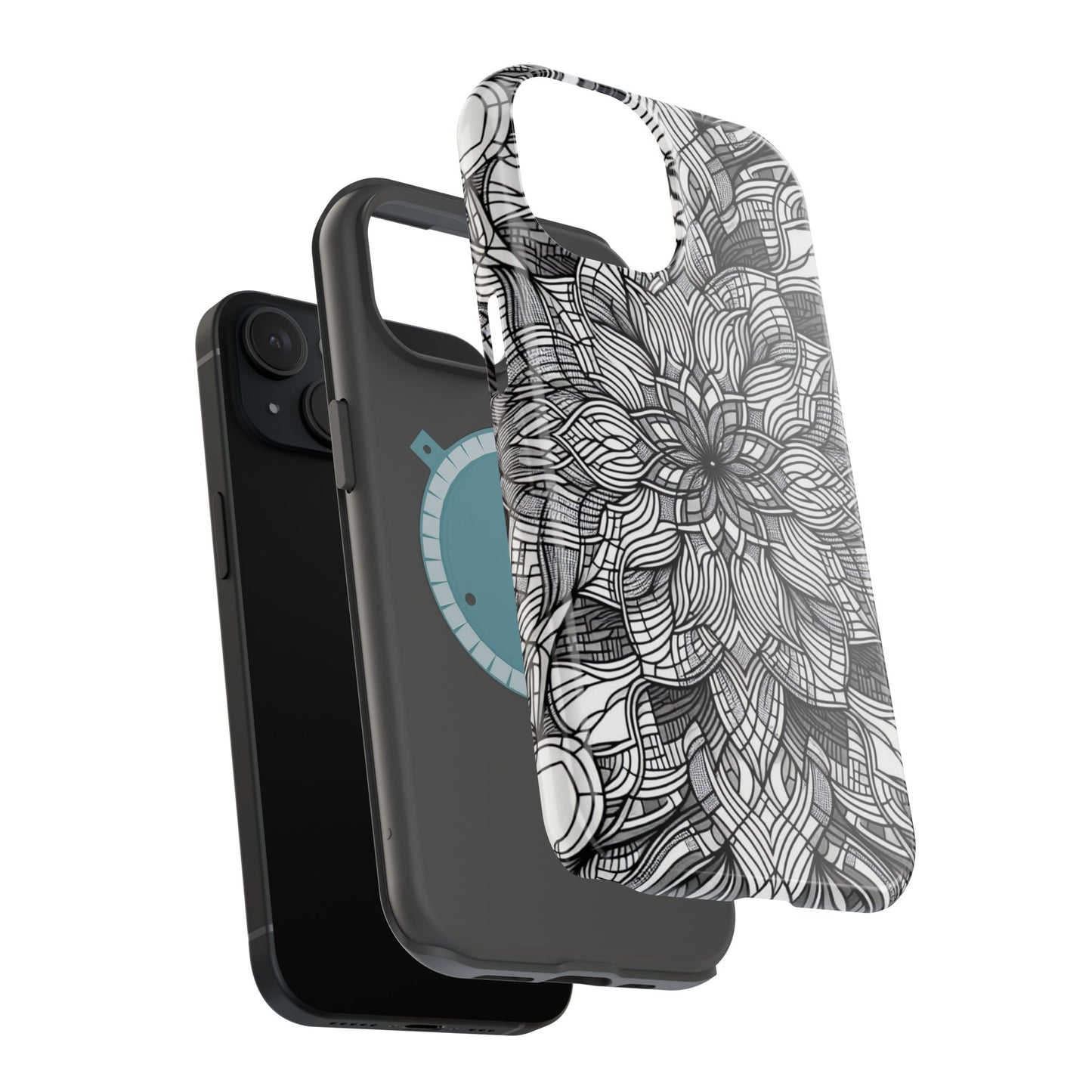 Black and White Art Explosion iPhone Tough Case