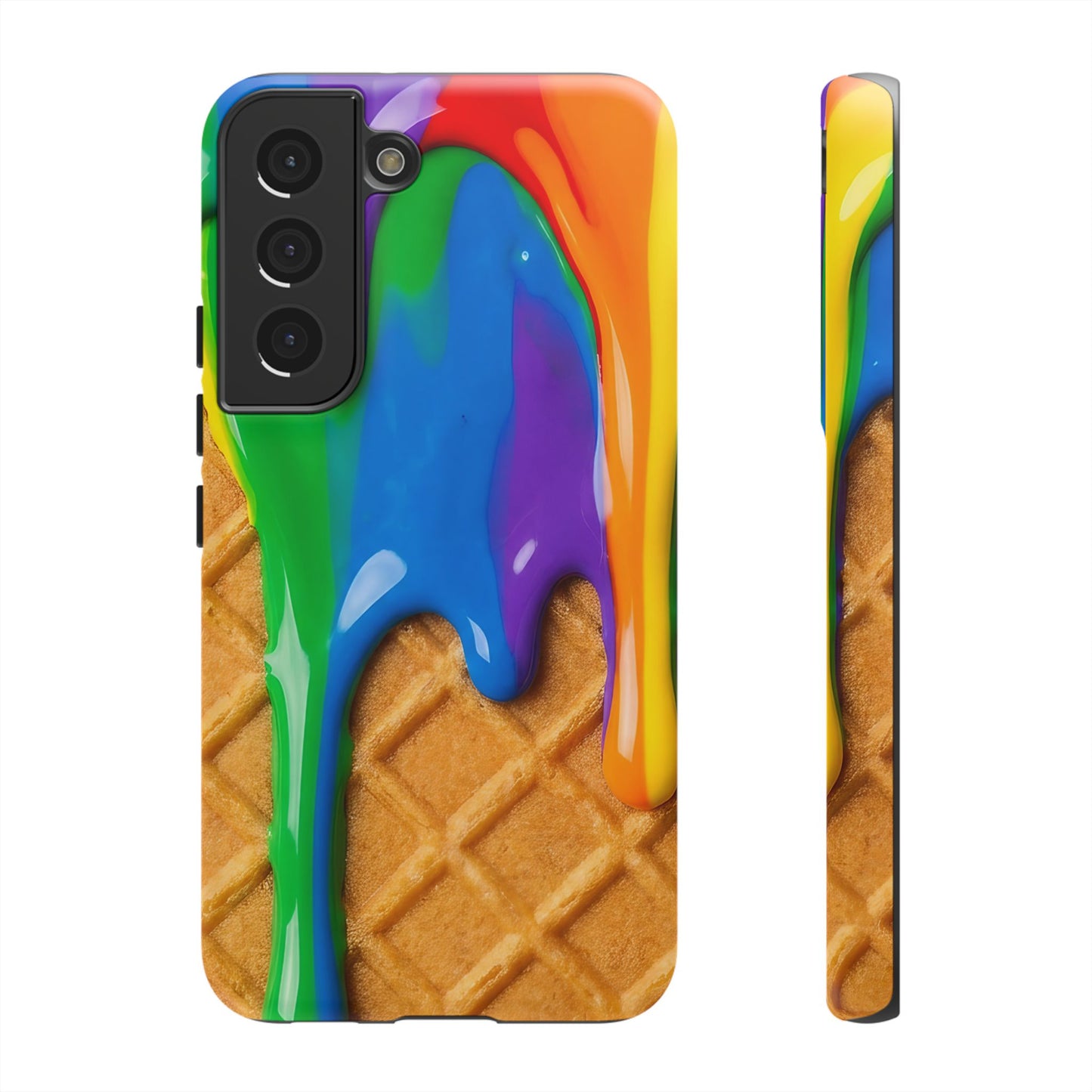 Rainbow Waffle Drip Samsung Phone Case — Tough Protective Cover