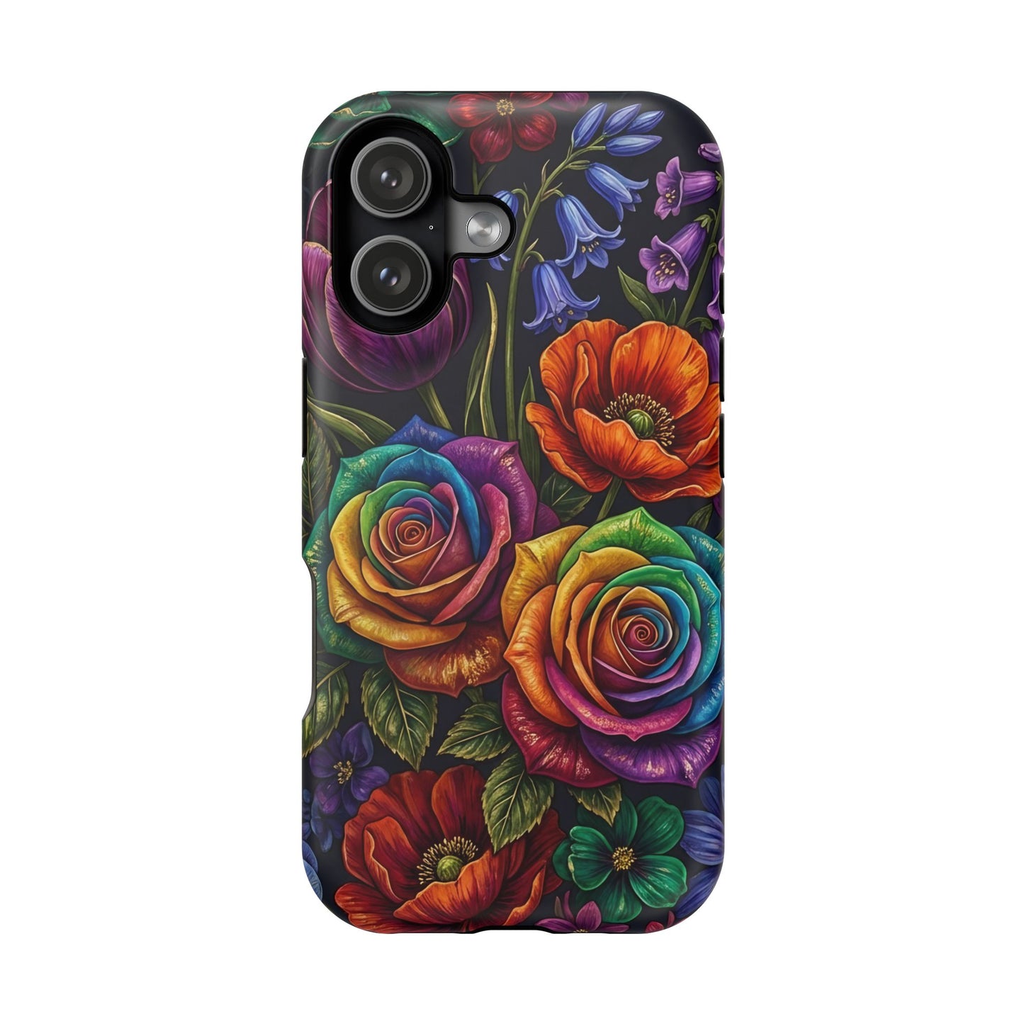 Rainbow Rose iPhone Tough Case — Magnetic Impact-Resistant Phone Case