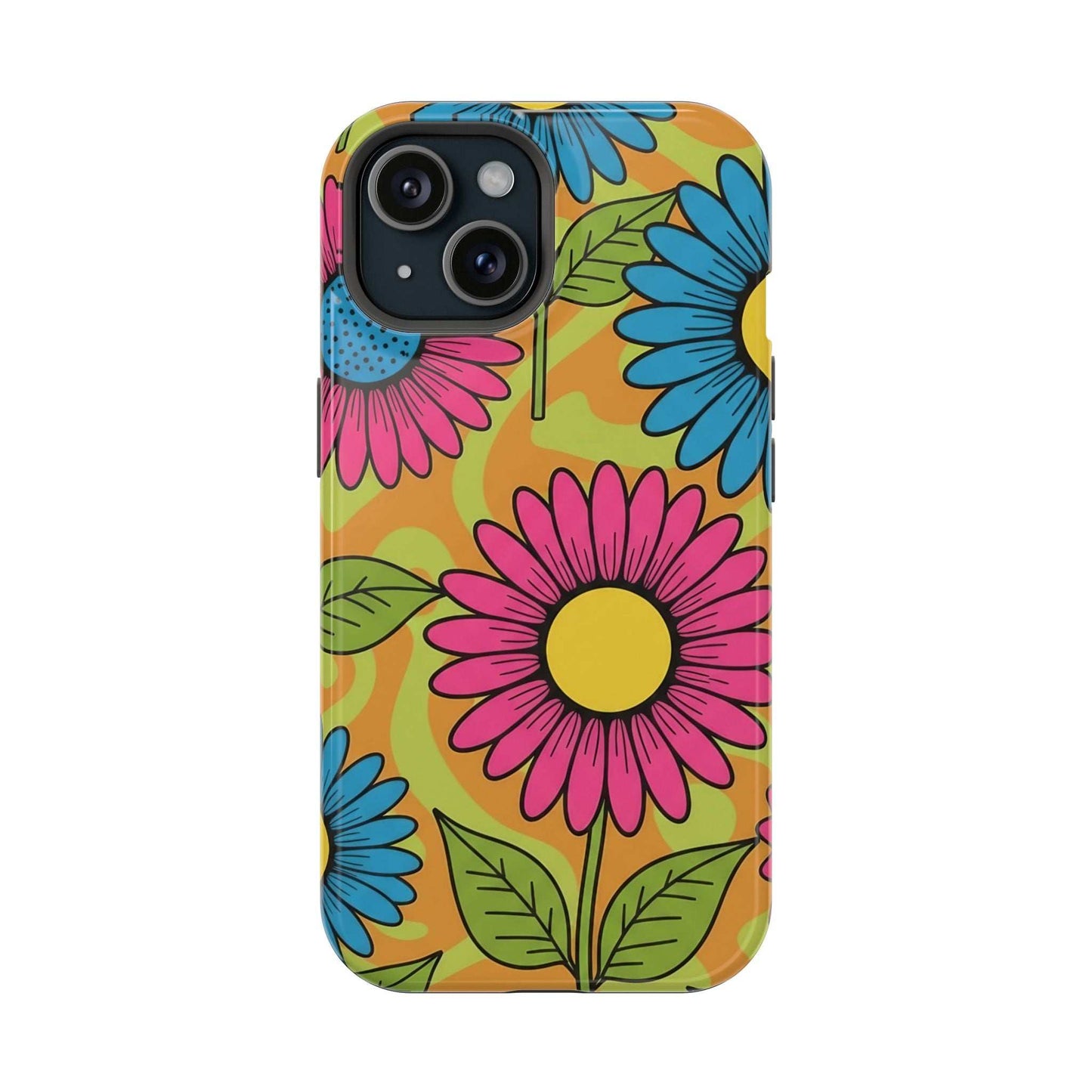 Flower Child iPhone Tough Case with colorful floral design and impact-resistant protection