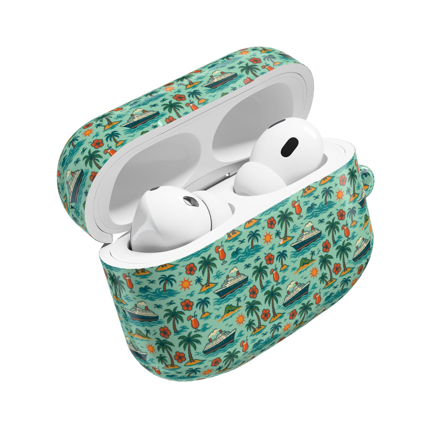 Cruise Ship and Palm Trees AirPod Case