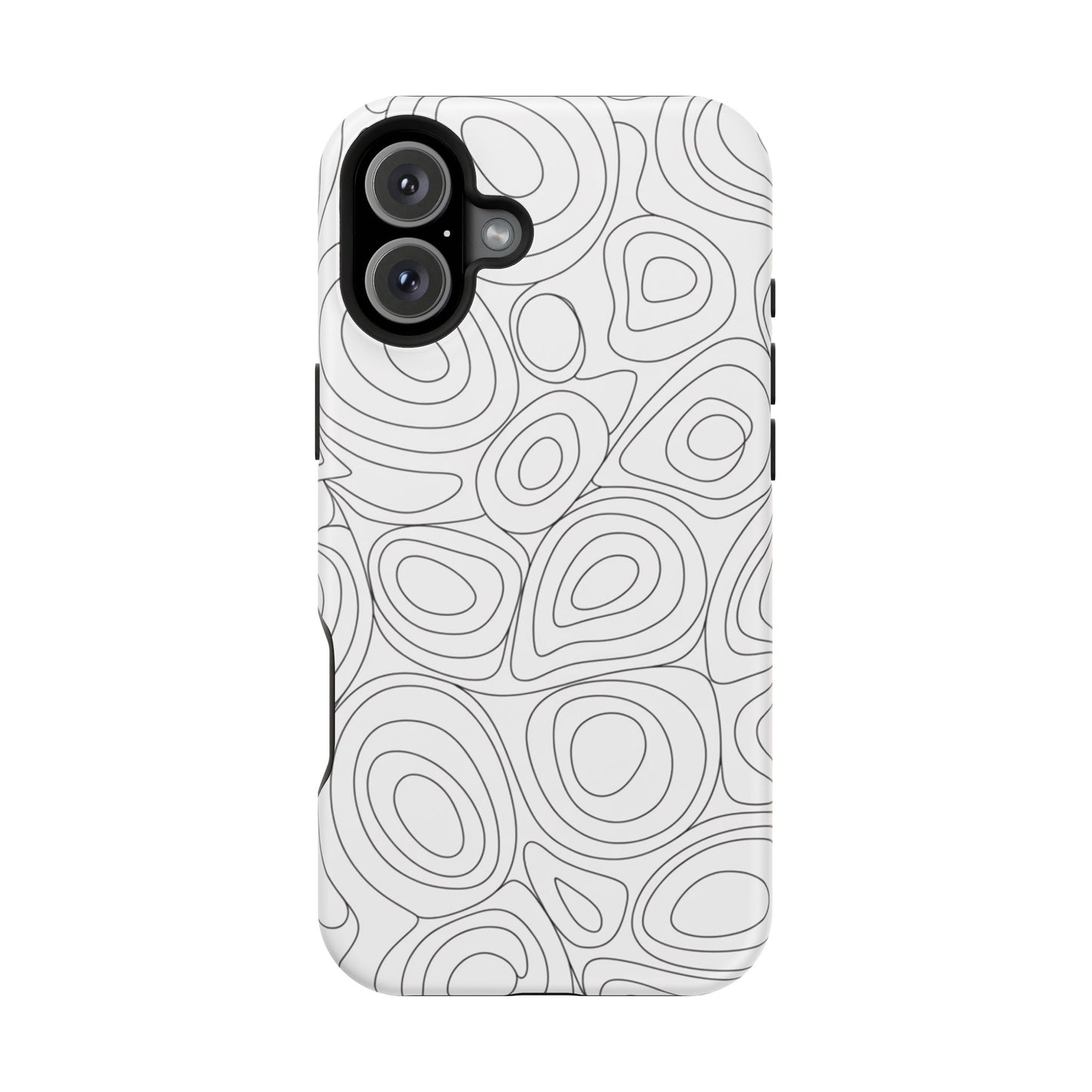 Black and White Abstract Circles Design iPhone Tough Case