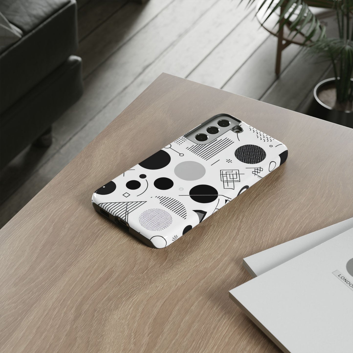 Black and White Abstract Art Design Samsung Tough Case