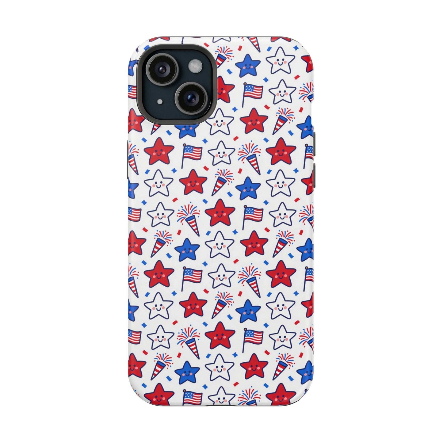 Kawaii 4th of July Phone Case – Cute Patriotic iPhone Case with MagSafe, Shockproof Protective Cover