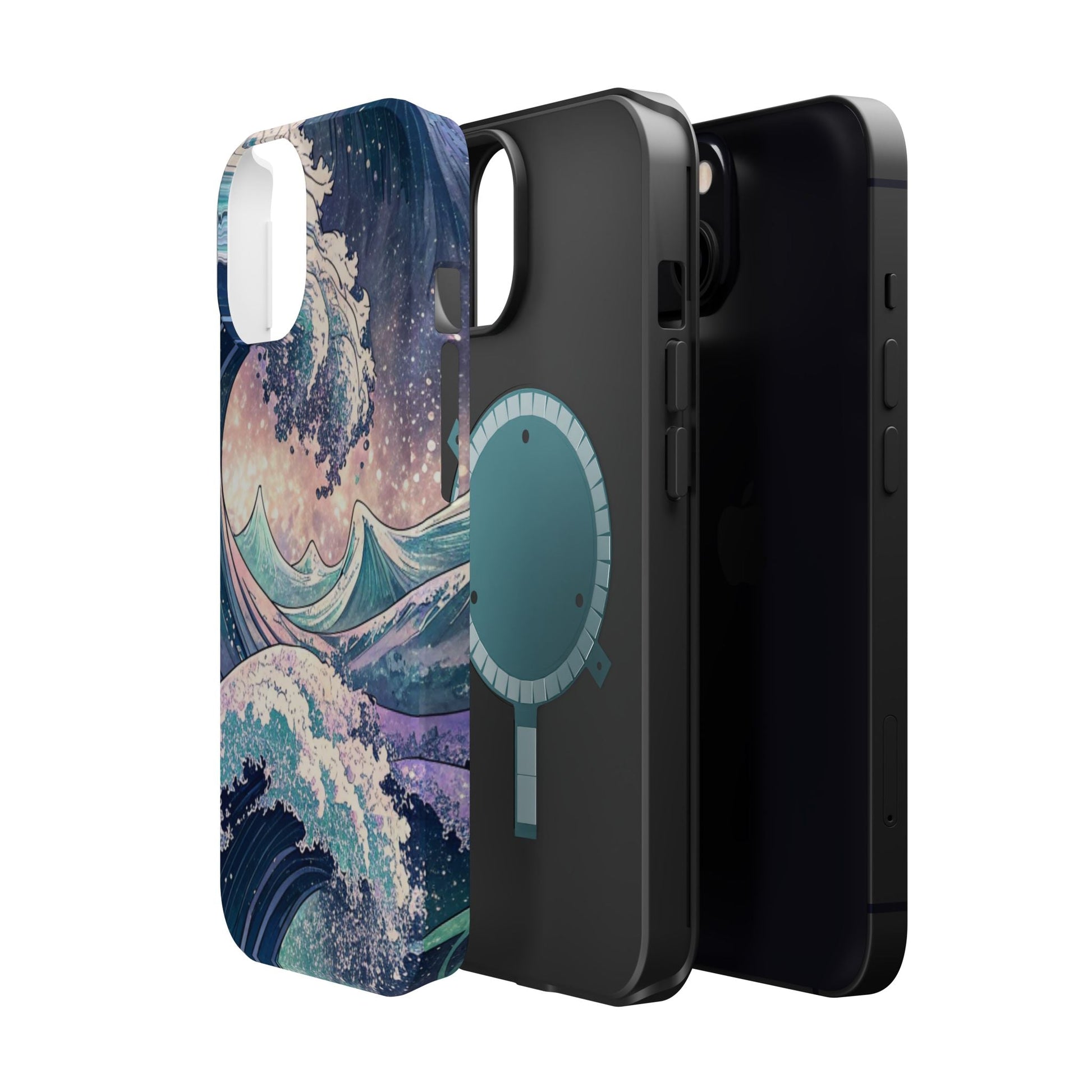 Crashing Waves Design iPhone case with durable protective cover and MagSafe® compatibility showcasing ocean wave artwork