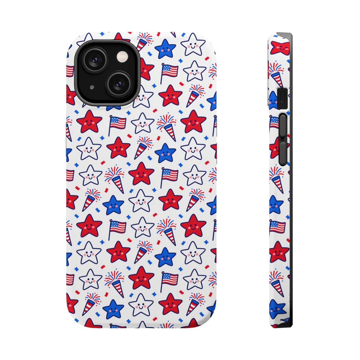 Kawaii 4th of July Phone Case – Cute Patriotic iPhone Case with MagSafe, Shockproof Protective Cover