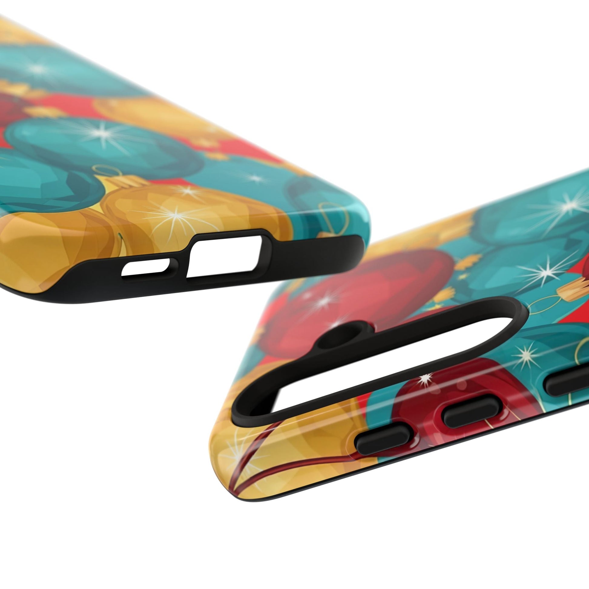 Samsung Tough Case with colorful Christmas tree sparkle bulb design for holiday protection