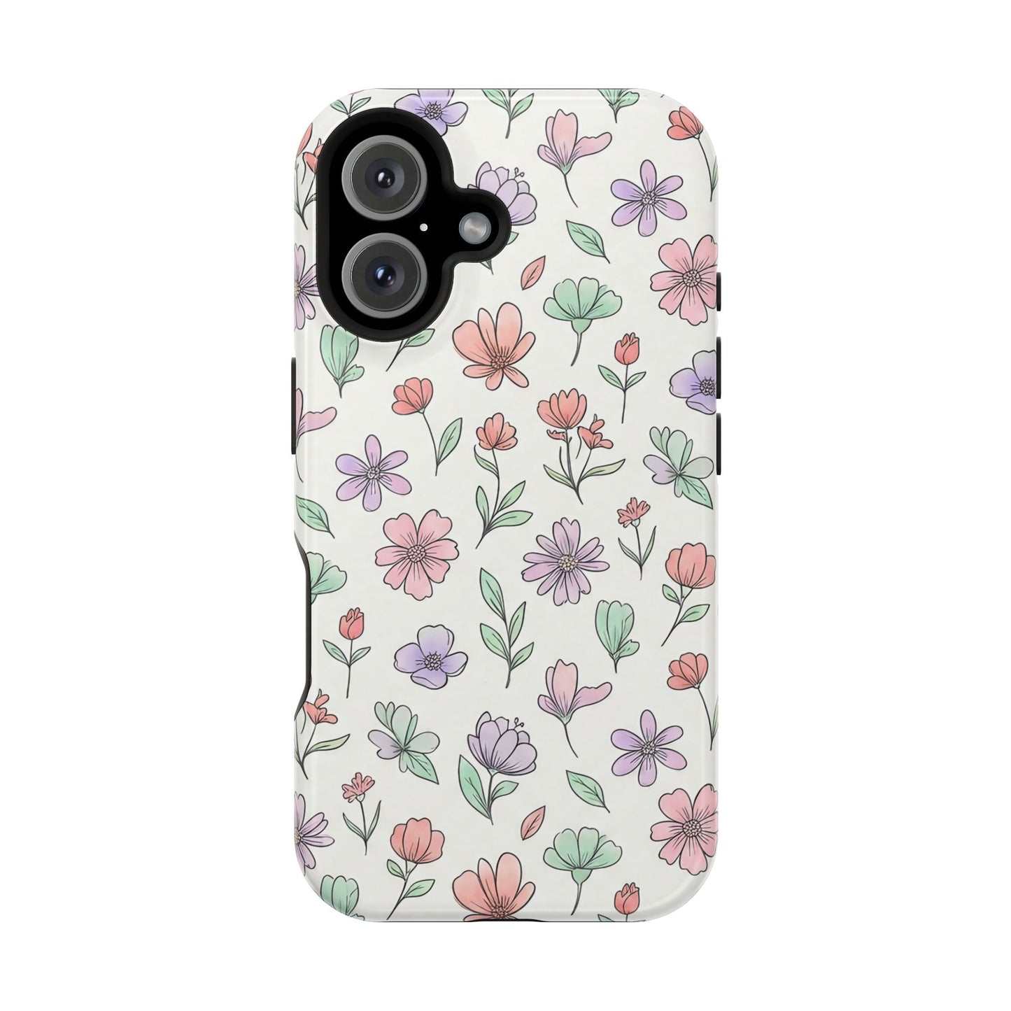 Artistic Floral iPhone Case — Magnetic Impact-Resistant Protection