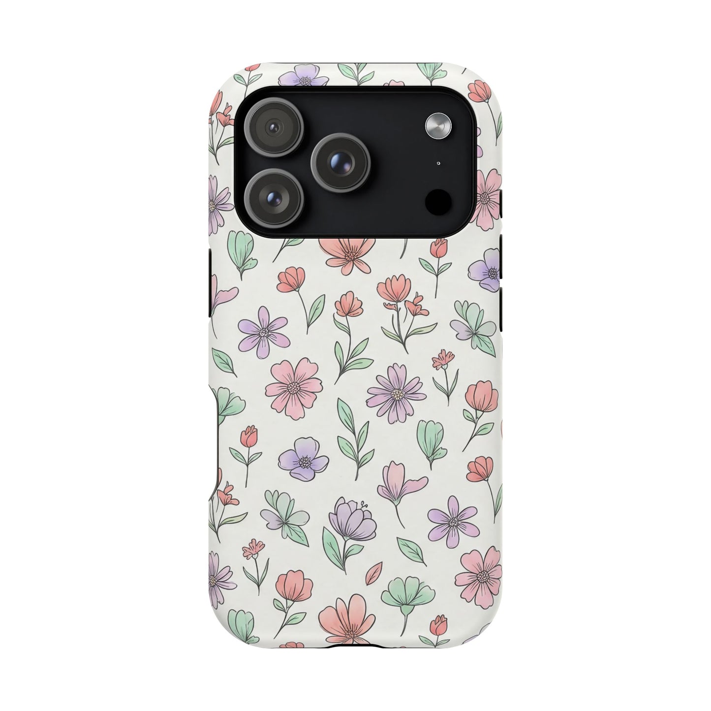 Artistic Floral iPhone Case — Magnetic Impact-Resistant Protection
