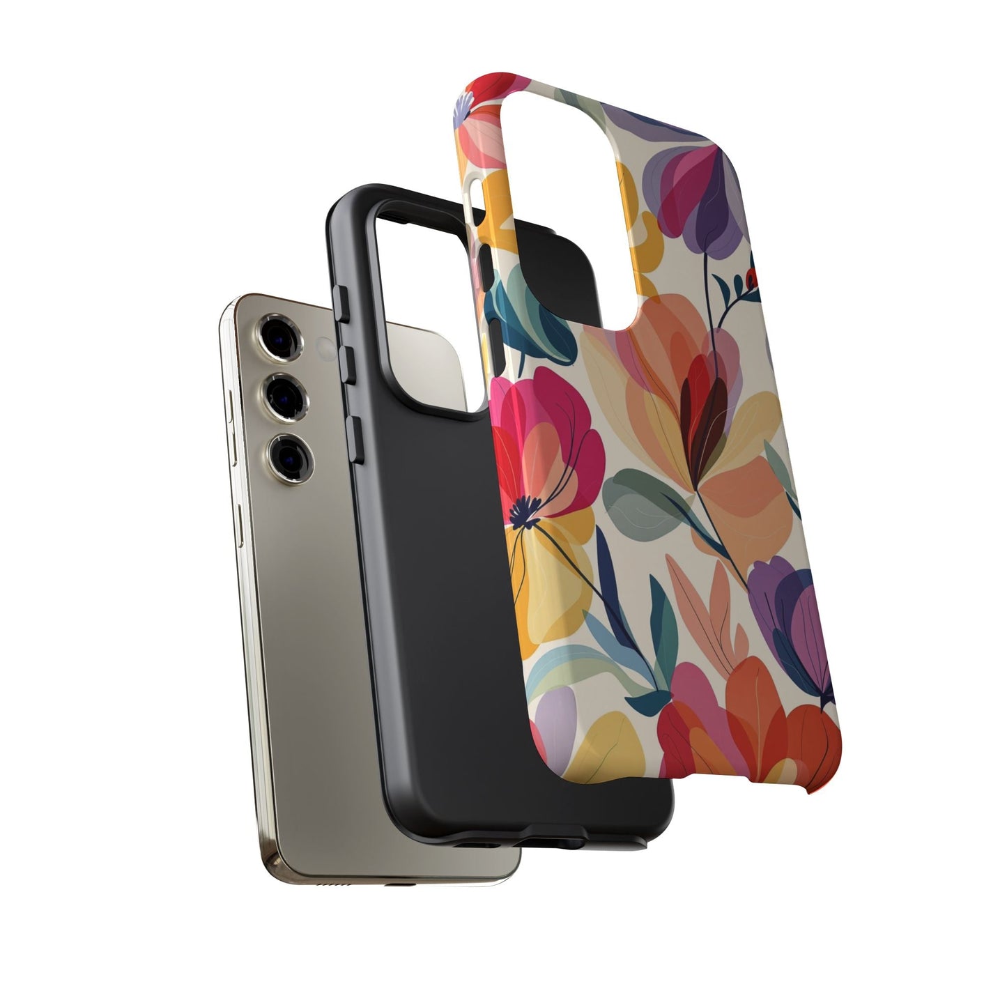 Watercolor floral Samsung tough case with durable impact-resistant design and UV protection for Samsung phone