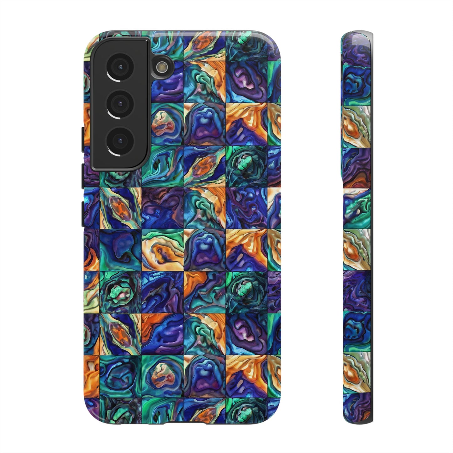 Abstract Purple & Green Sea Scape Samsung Phone Tough Case