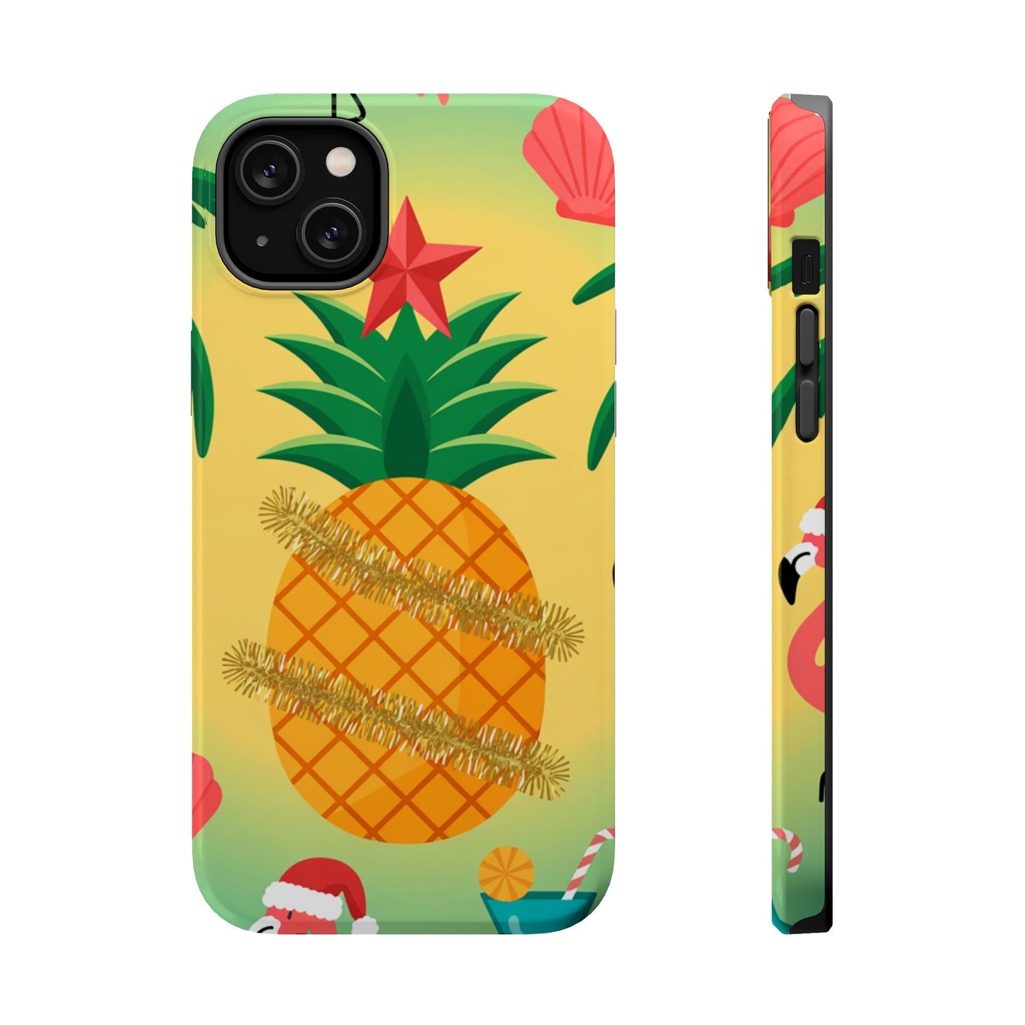 iPhone case with festive pineapple Christmas design in vibrant colors for iPhone 17 series