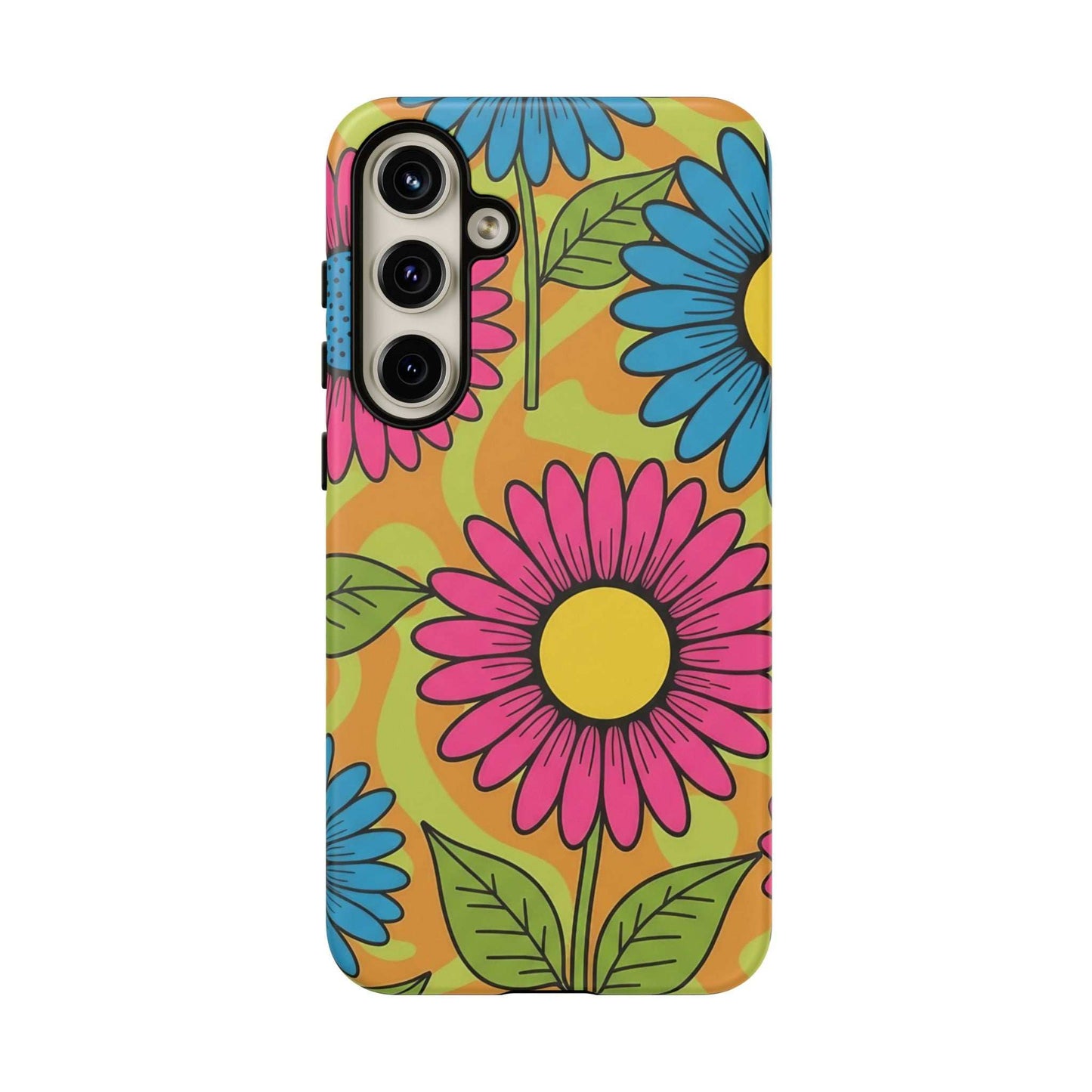Samsung Tough Case with colorful floral Love Child design, durable and impact-resistant phone cover