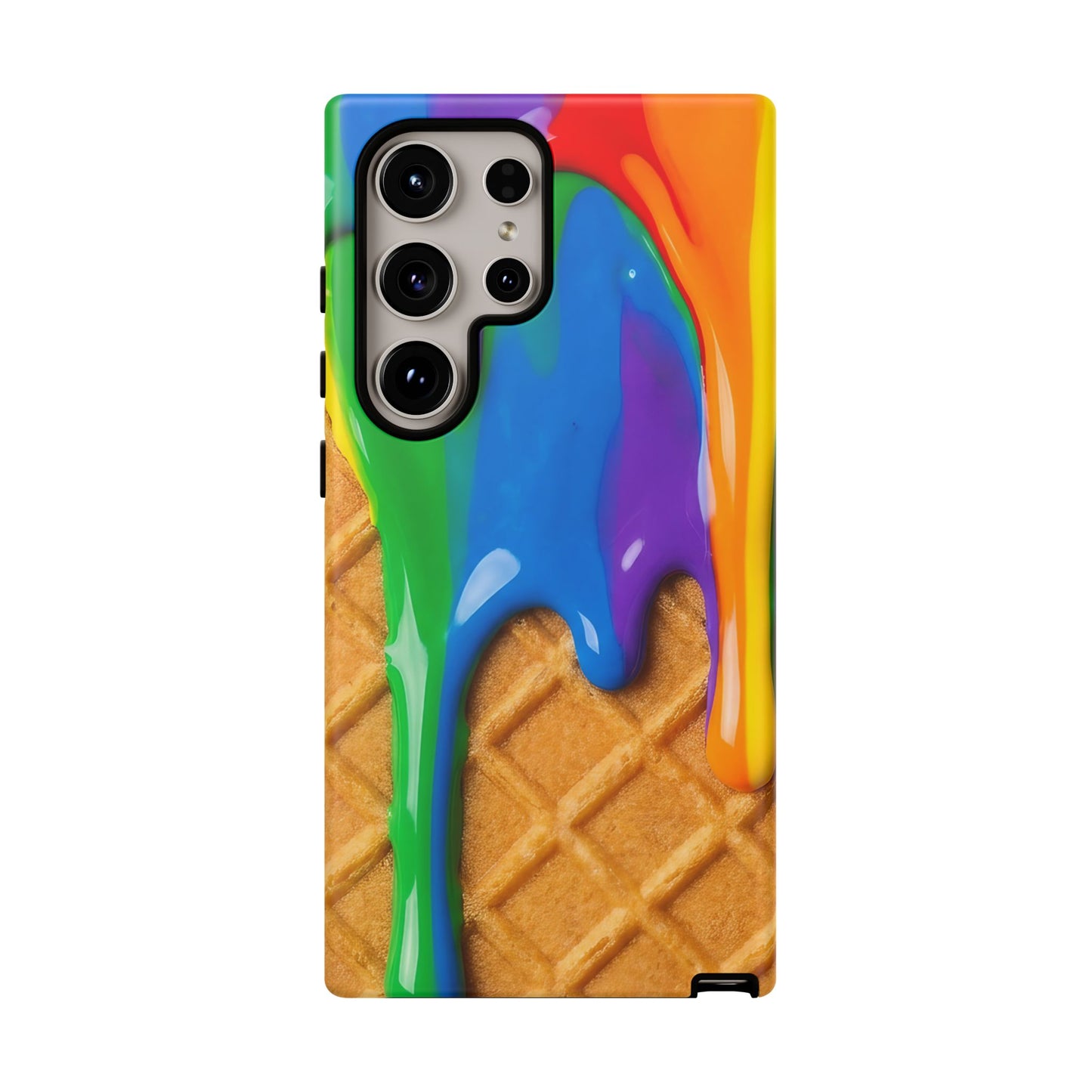 Rainbow Waffle Drip Samsung Phone Case — Tough Protective Cover