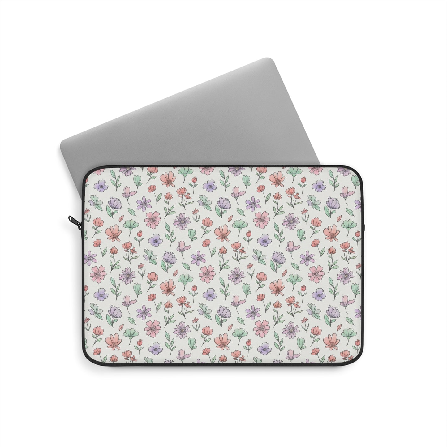 Floral Art Laptop Sleeve — Artistic Botanical Laptop Case