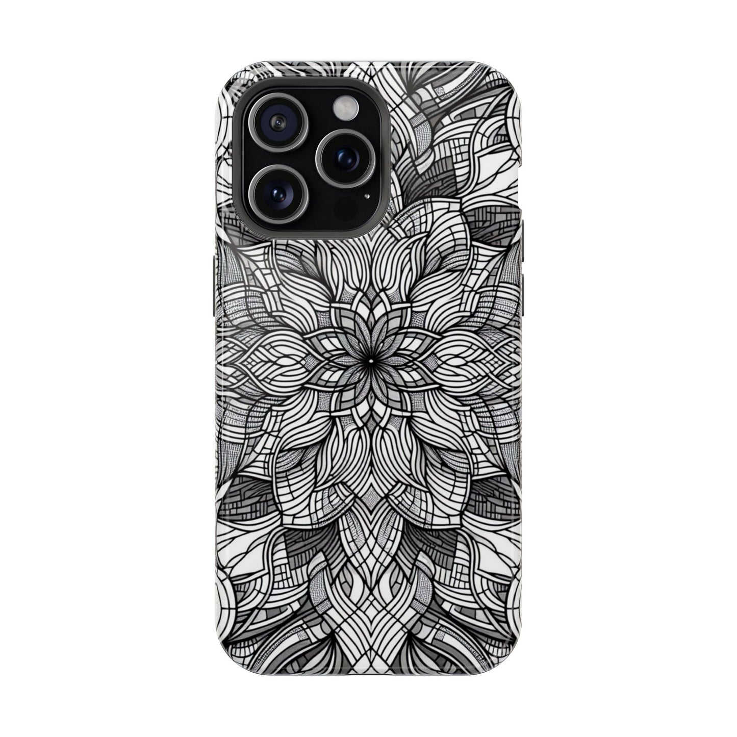 Black and White Art Explosion iPhone Tough Case