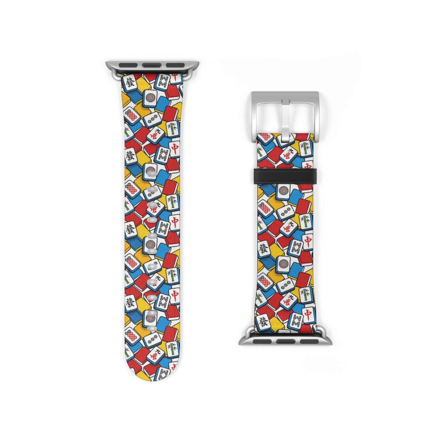 Vibrant Mahjong Apple Watch Band — Colorful Tile Pattern Band