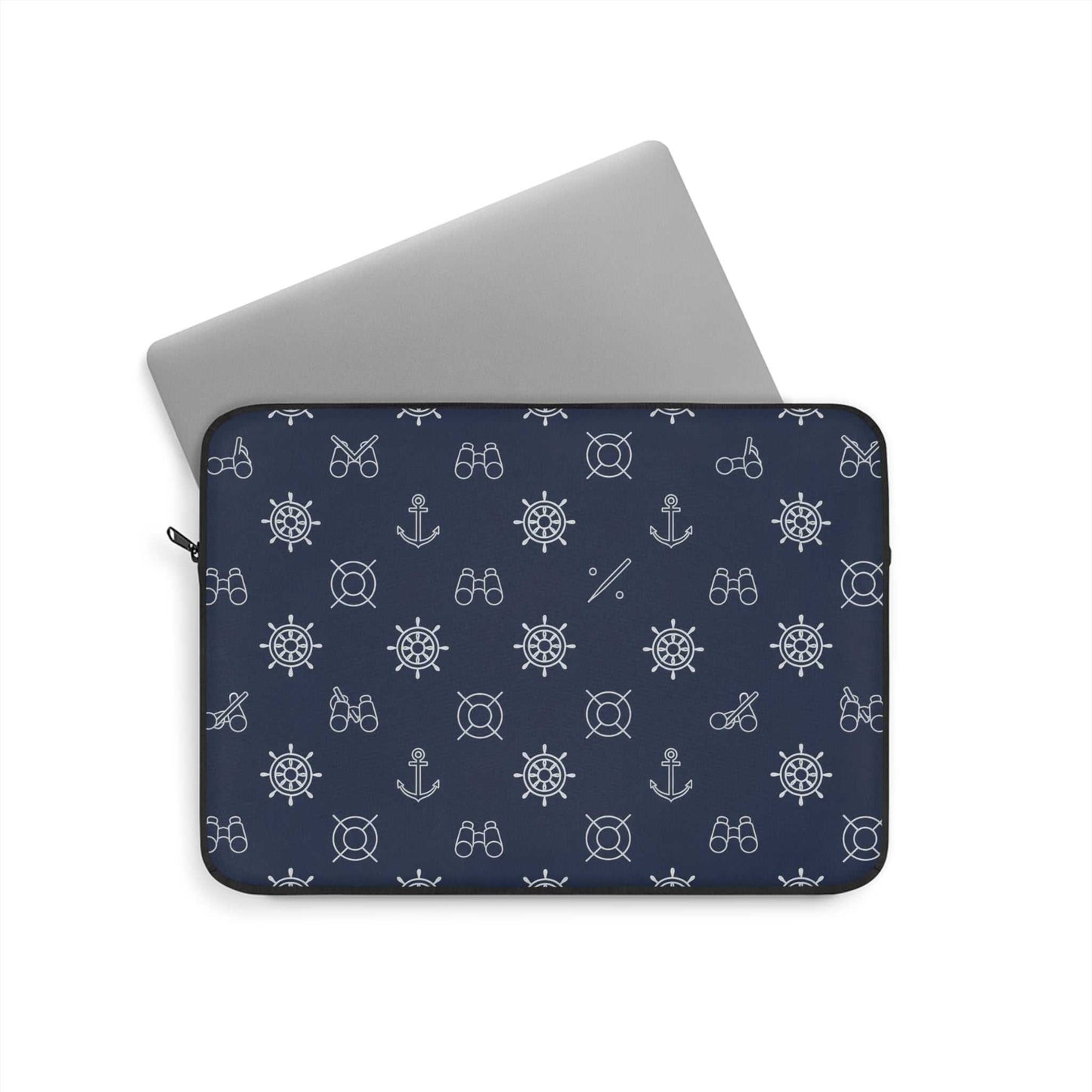 Nautical-Inspired Laptop Sleeve — Maritime Stripes & Anchor Design