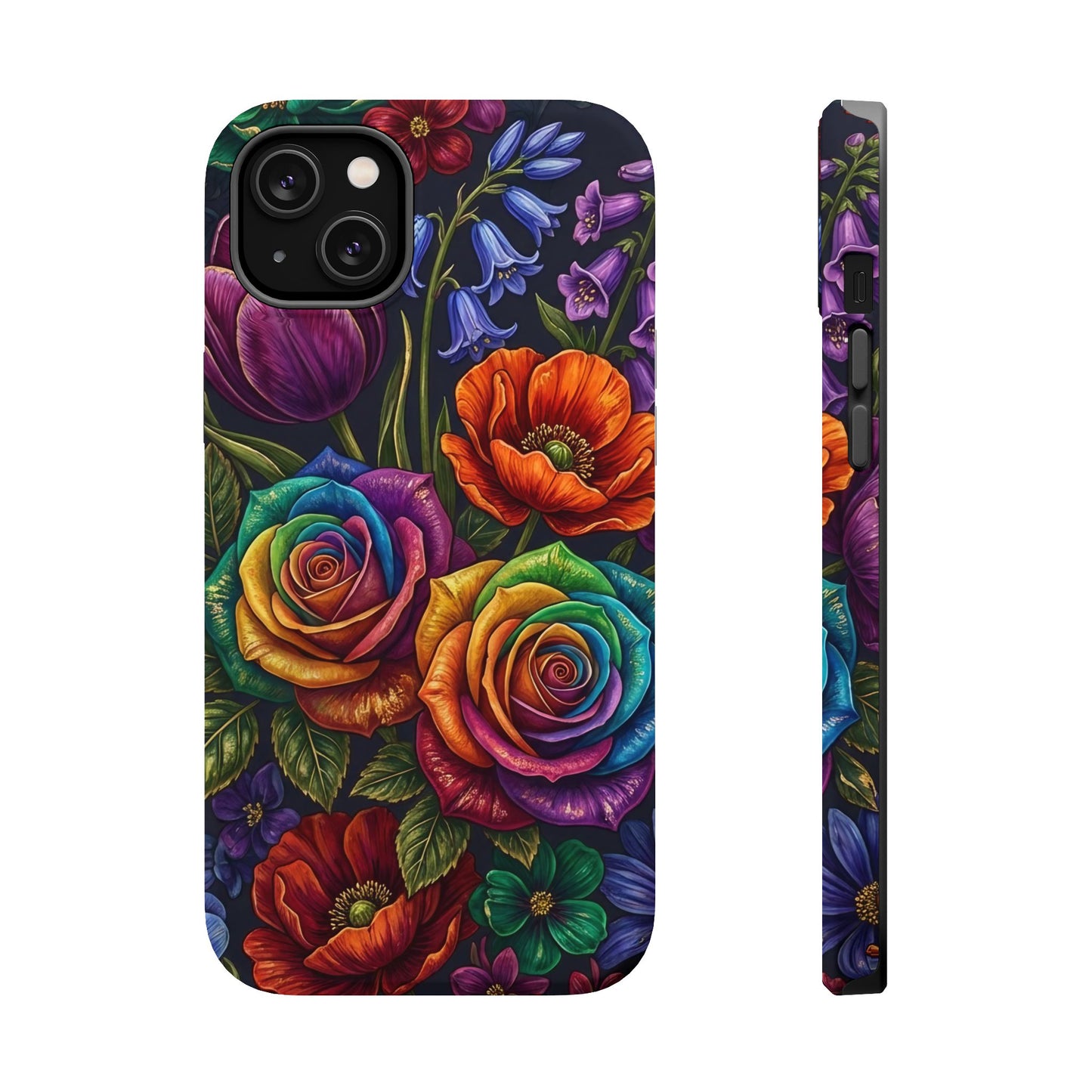 Rainbow Rose iPhone Tough Case — Magnetic Impact-Resistant Phone Case
