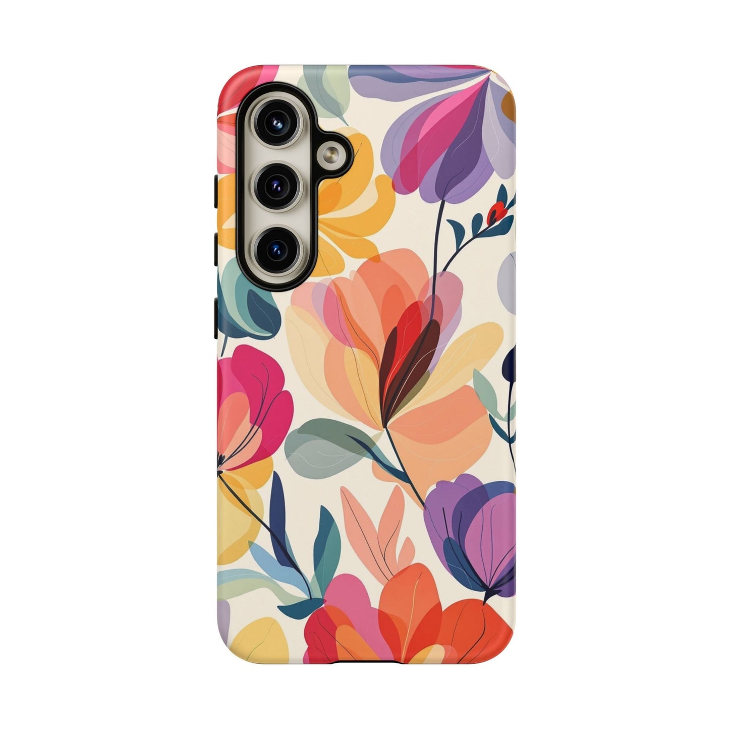 Watercolor floral Samsung tough case with durable impact-resistant design and UV protection