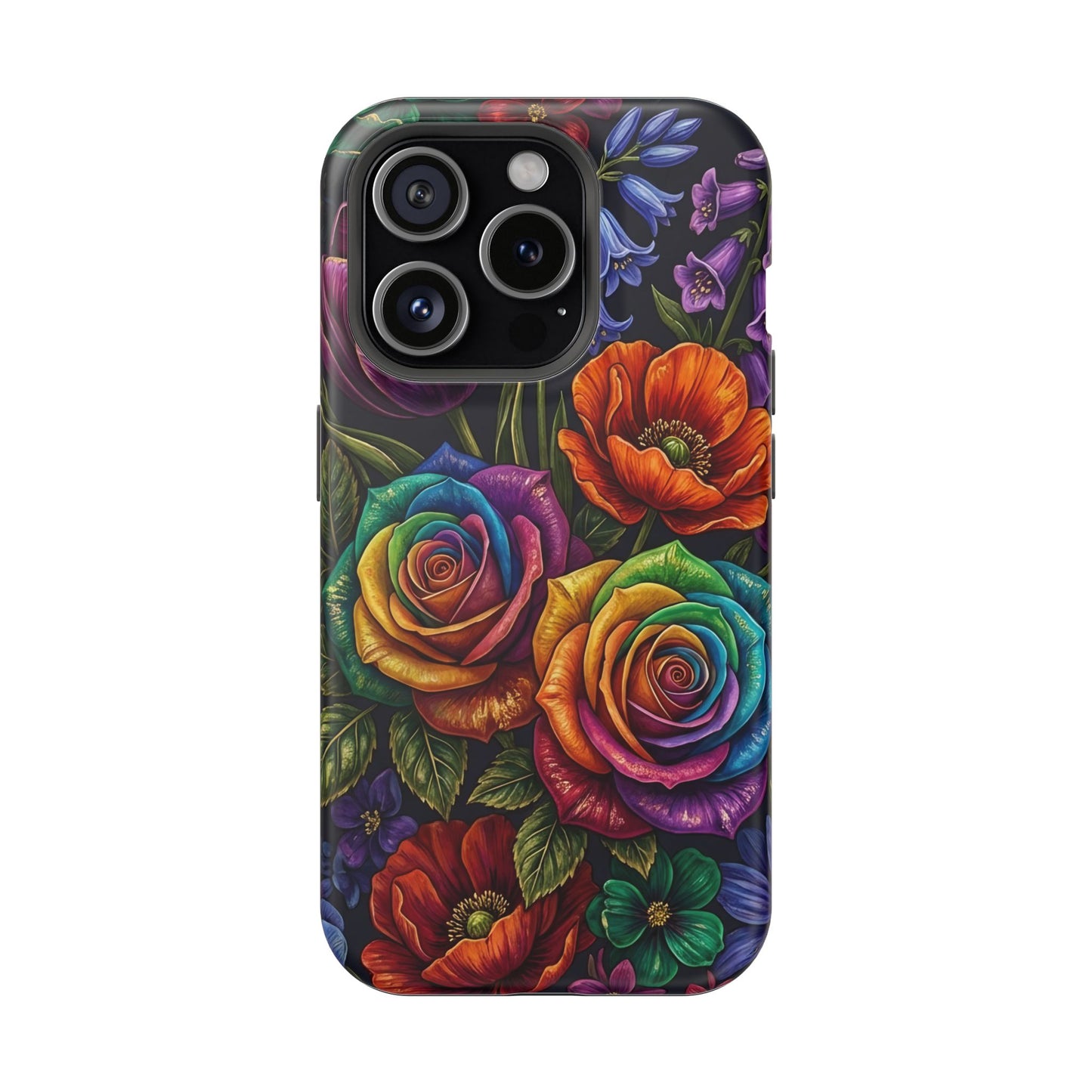 Rainbow Rose iPhone Tough Case — Magnetic Impact-Resistant Phone Case