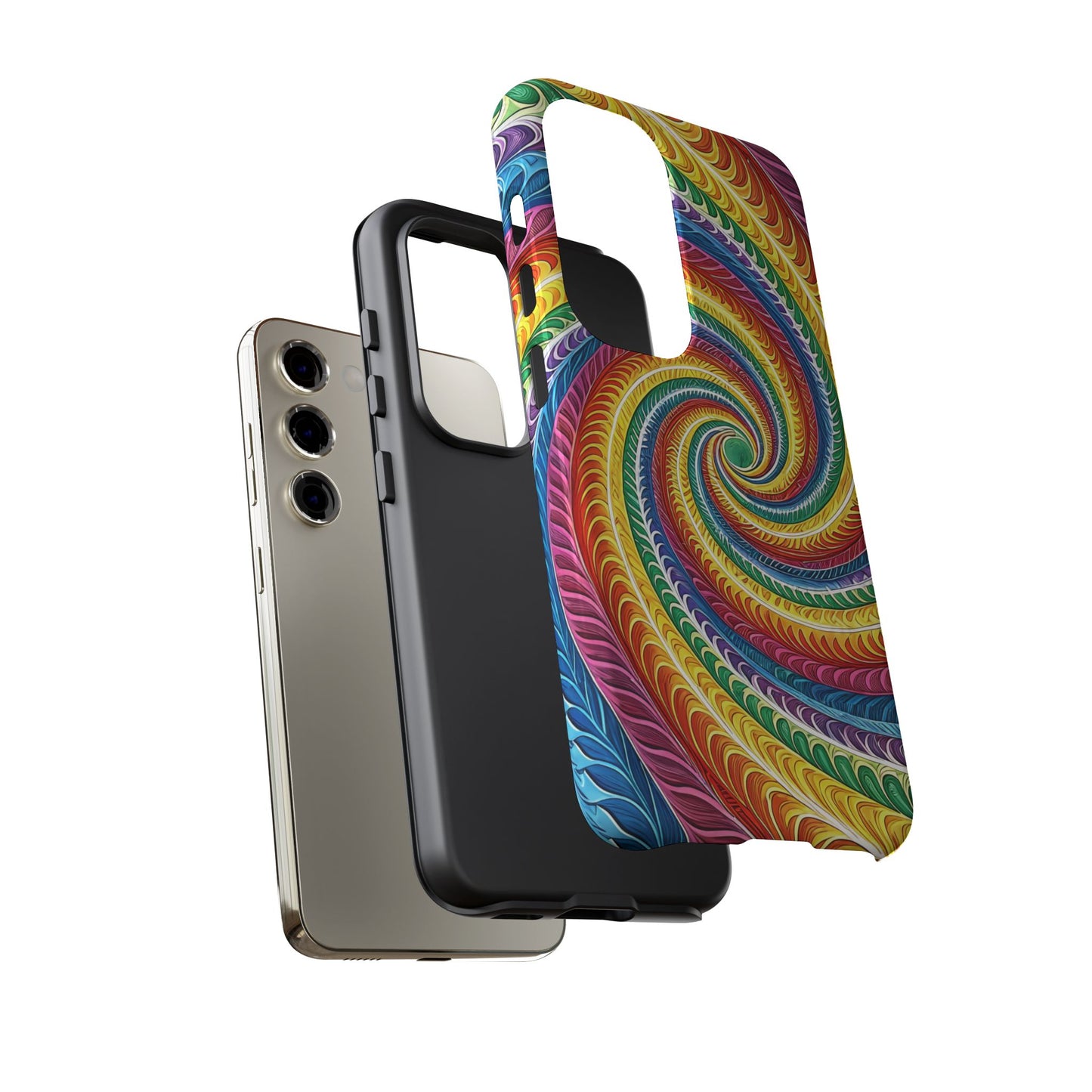 Samsung Phone Case - Rainbow Swirl Design