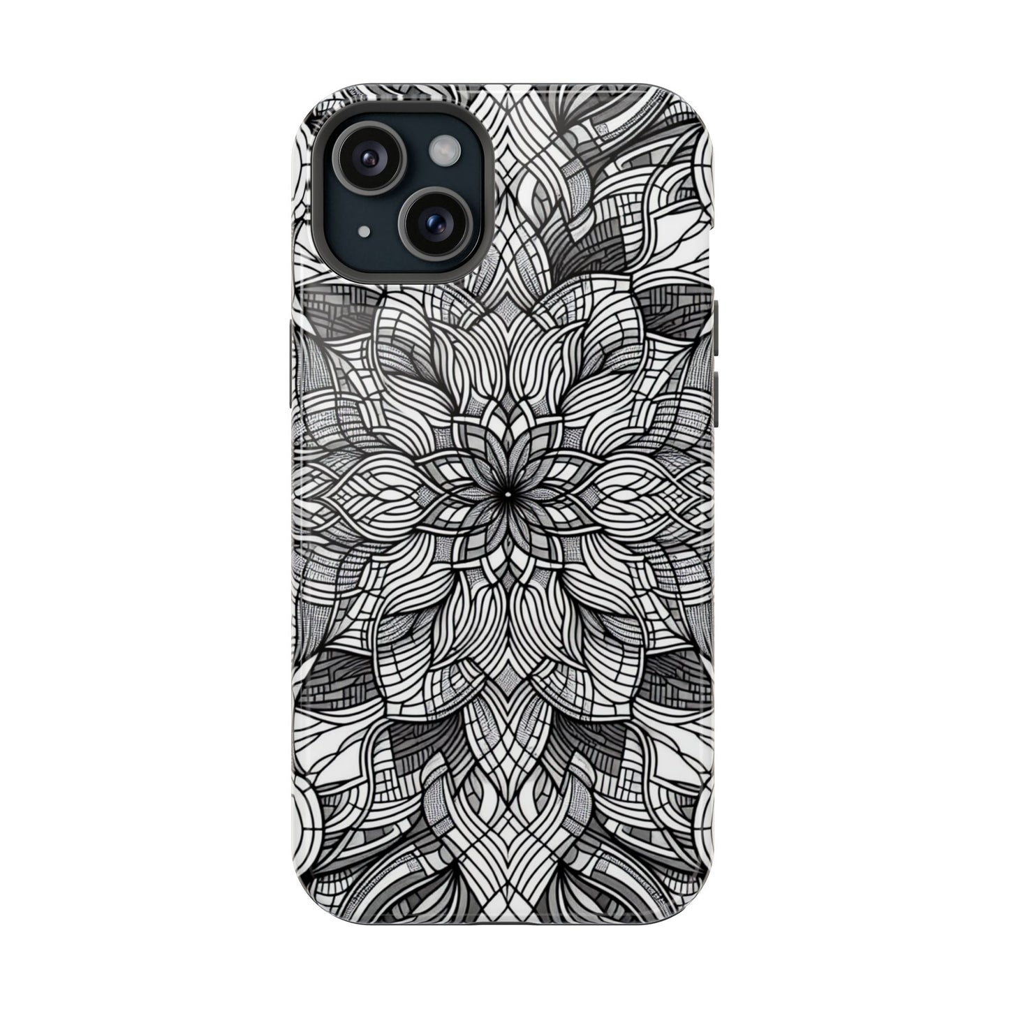 Black and White Art Explosion iPhone Tough Case