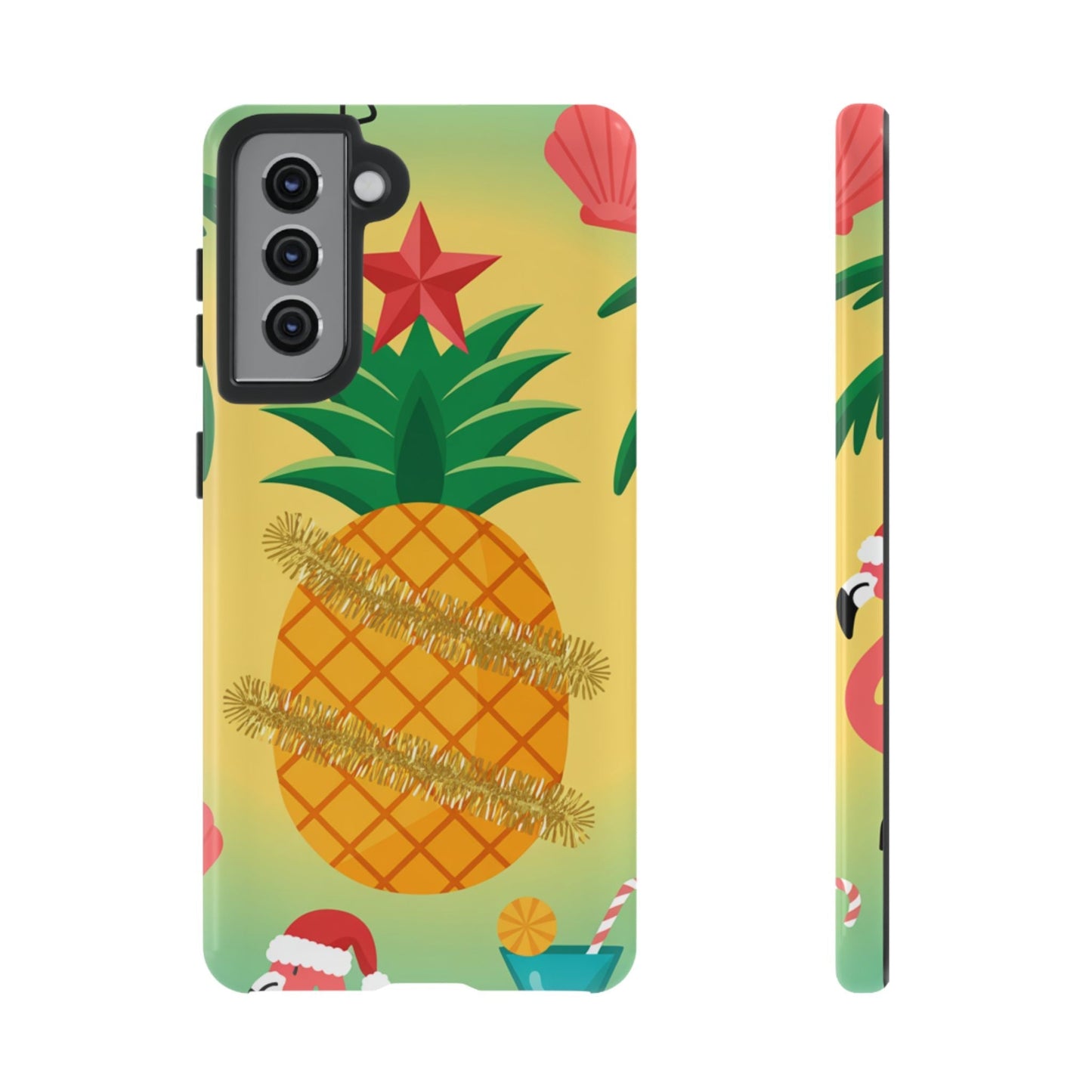 Samsung Christmas Pineapple phone case with festive tropical design and durable protective cover