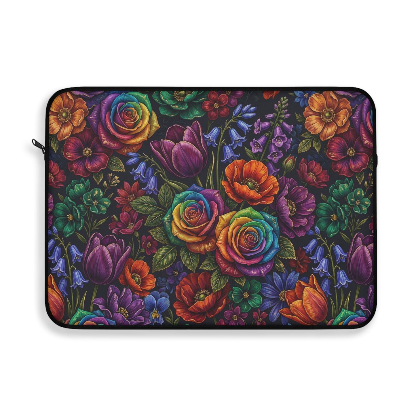 Rainbow Rose Laptop Sleeve — Floral Rainbow Protective Case