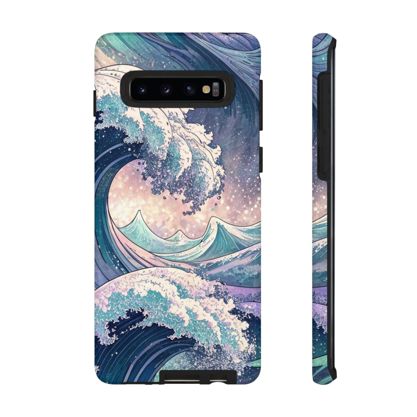 Crashing Waves Samsung tough phone case with durable materials and beach-inspired wave design for Samsung Galaxy models