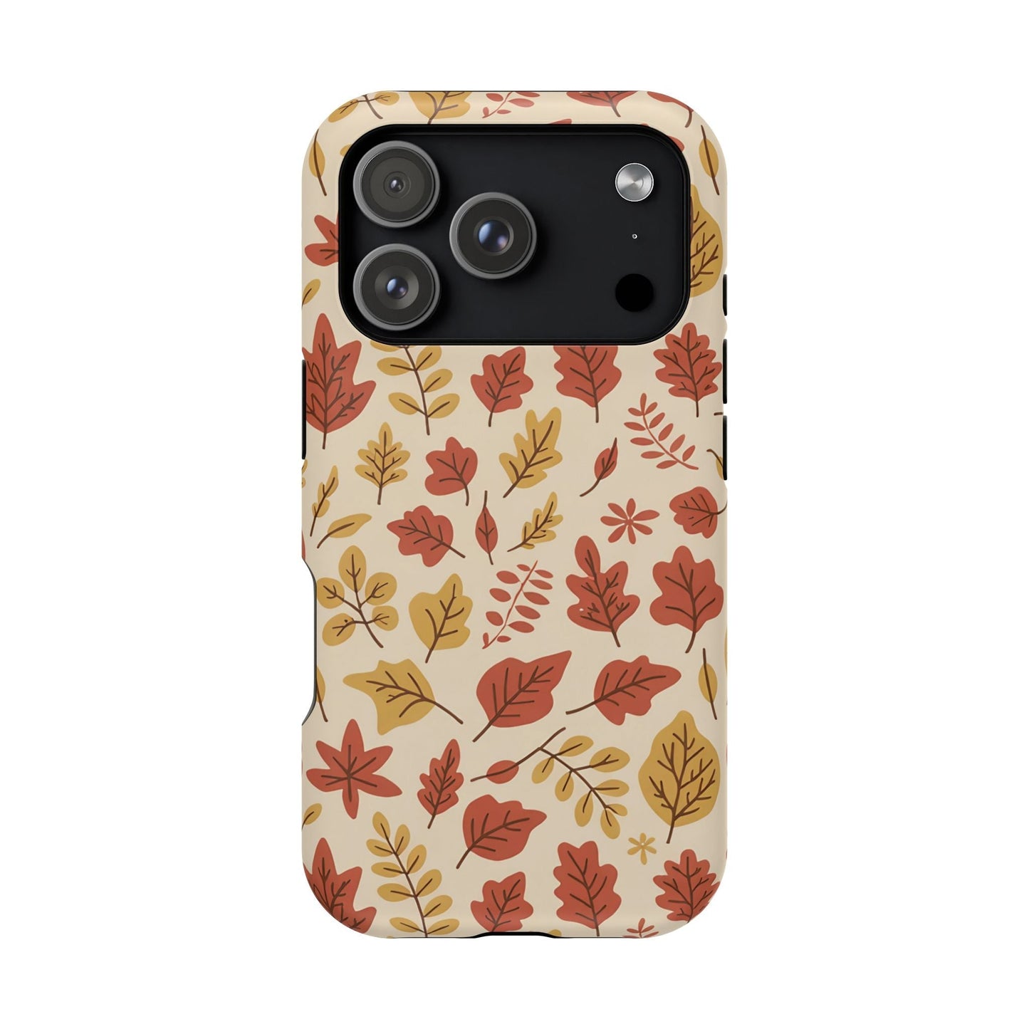 Fall Leaves iPhone tough case with autumn leaf pattern and MagSafe compatibility