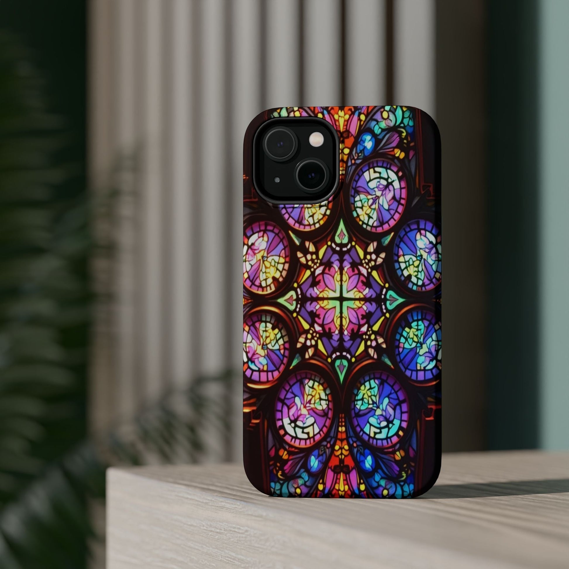 Colorful Hypnotic Stain Glass iPhone tough case with vibrant stained-glass pattern and durable protection