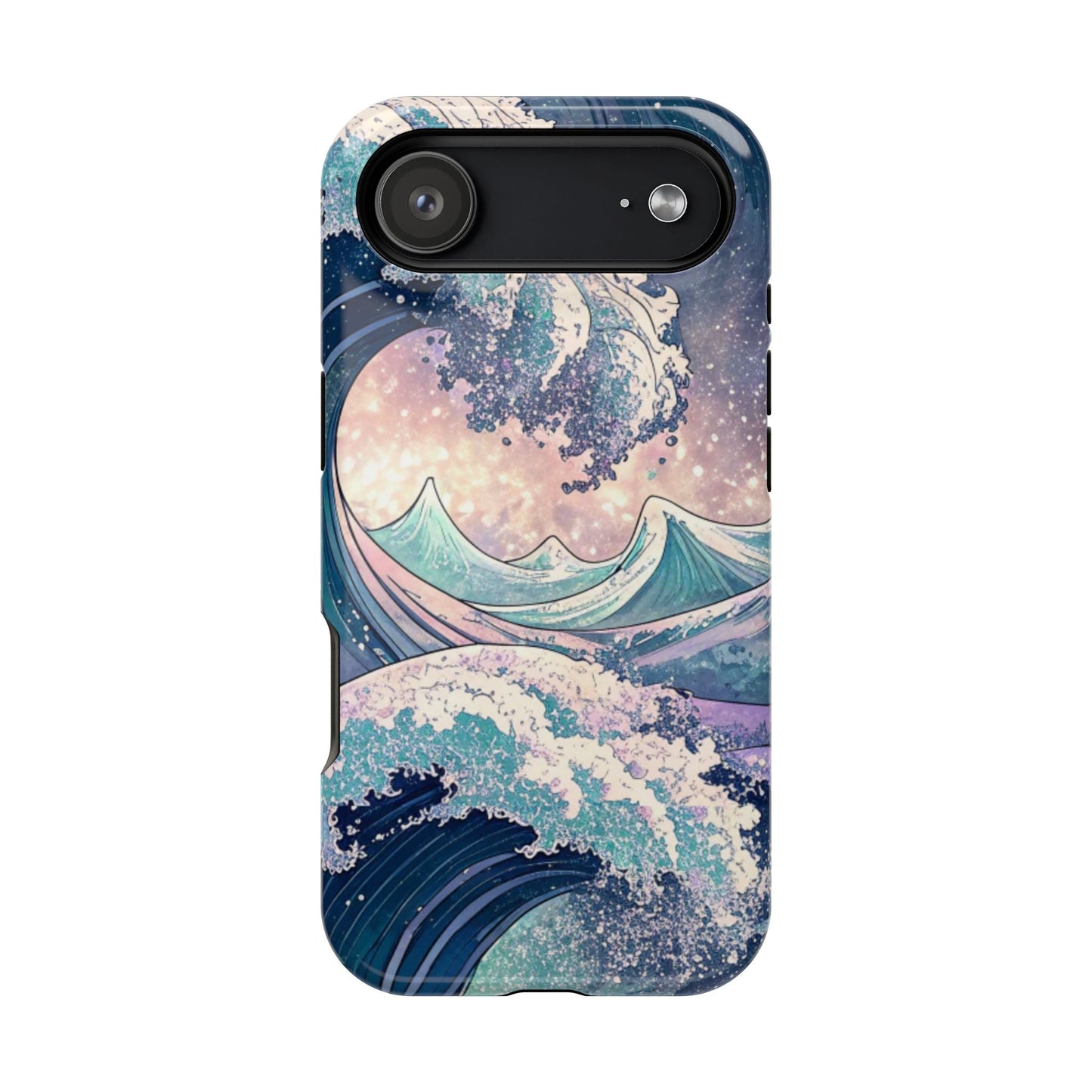 Crashing Waves Design iPhone case with dual-layer protection and MagSafe compatibility featuring ocean wave artwork
