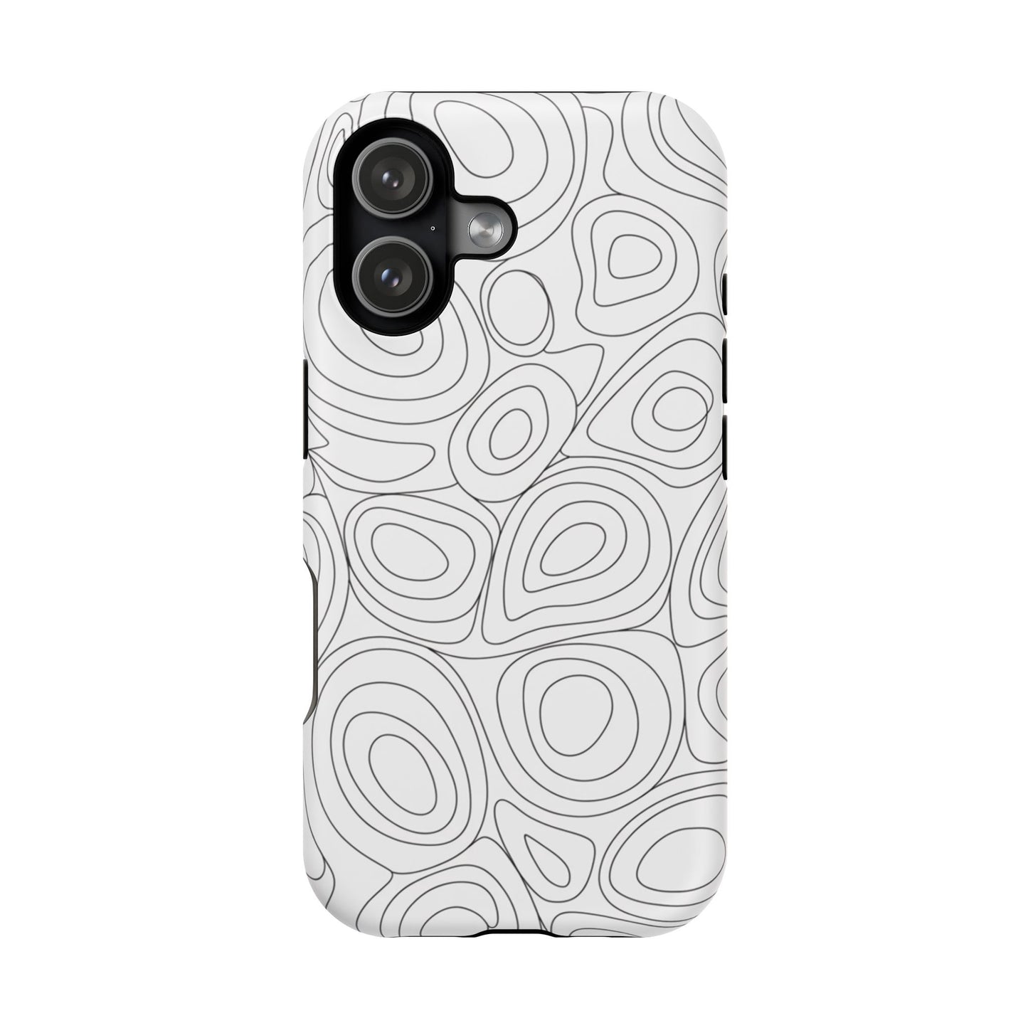 Black and White Abstract Circles Design iPhone Tough Case