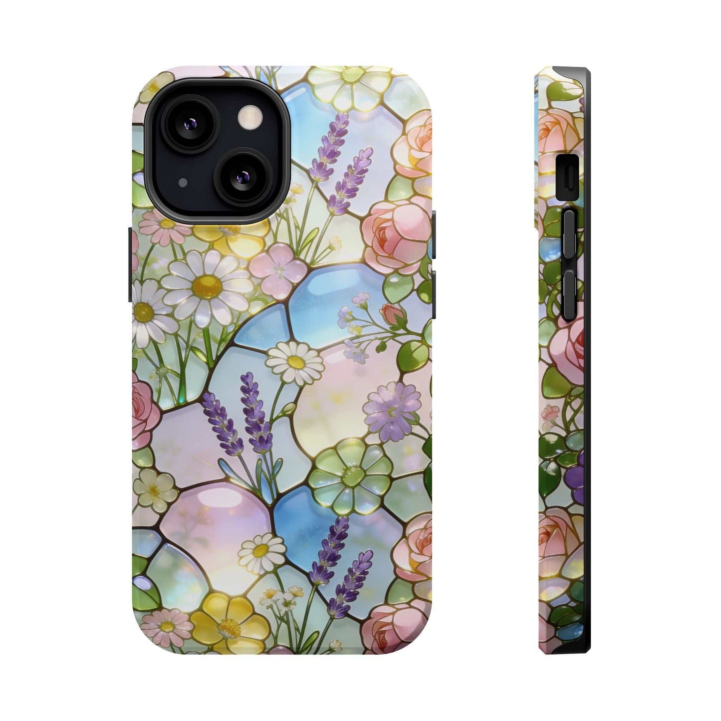 Stained Glass Floral iPhone Case — Magnetic Impact-Resistant