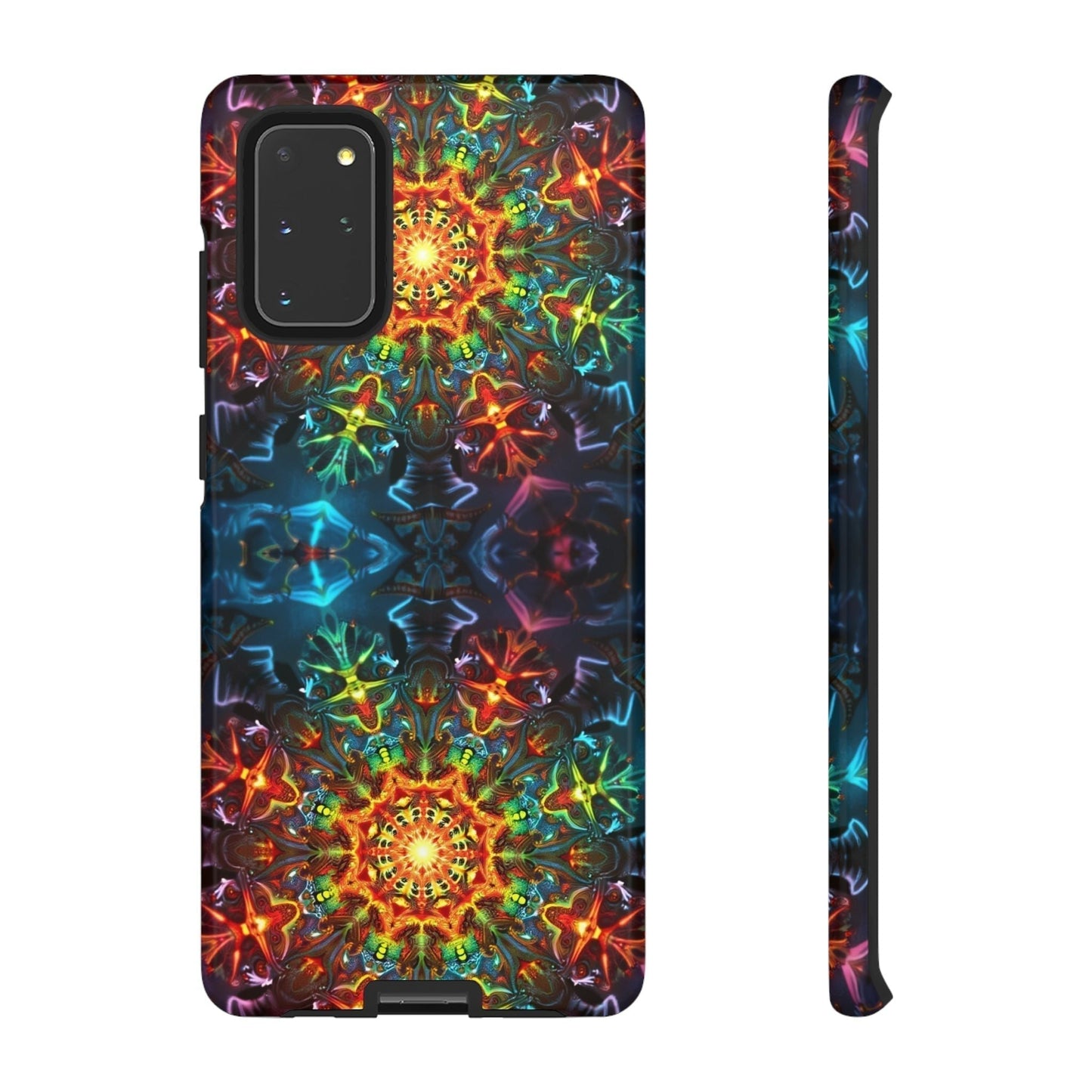 Abstract kaleidoscope design tough case for Samsung Galaxy phones with vibrant 3D print and durable protection