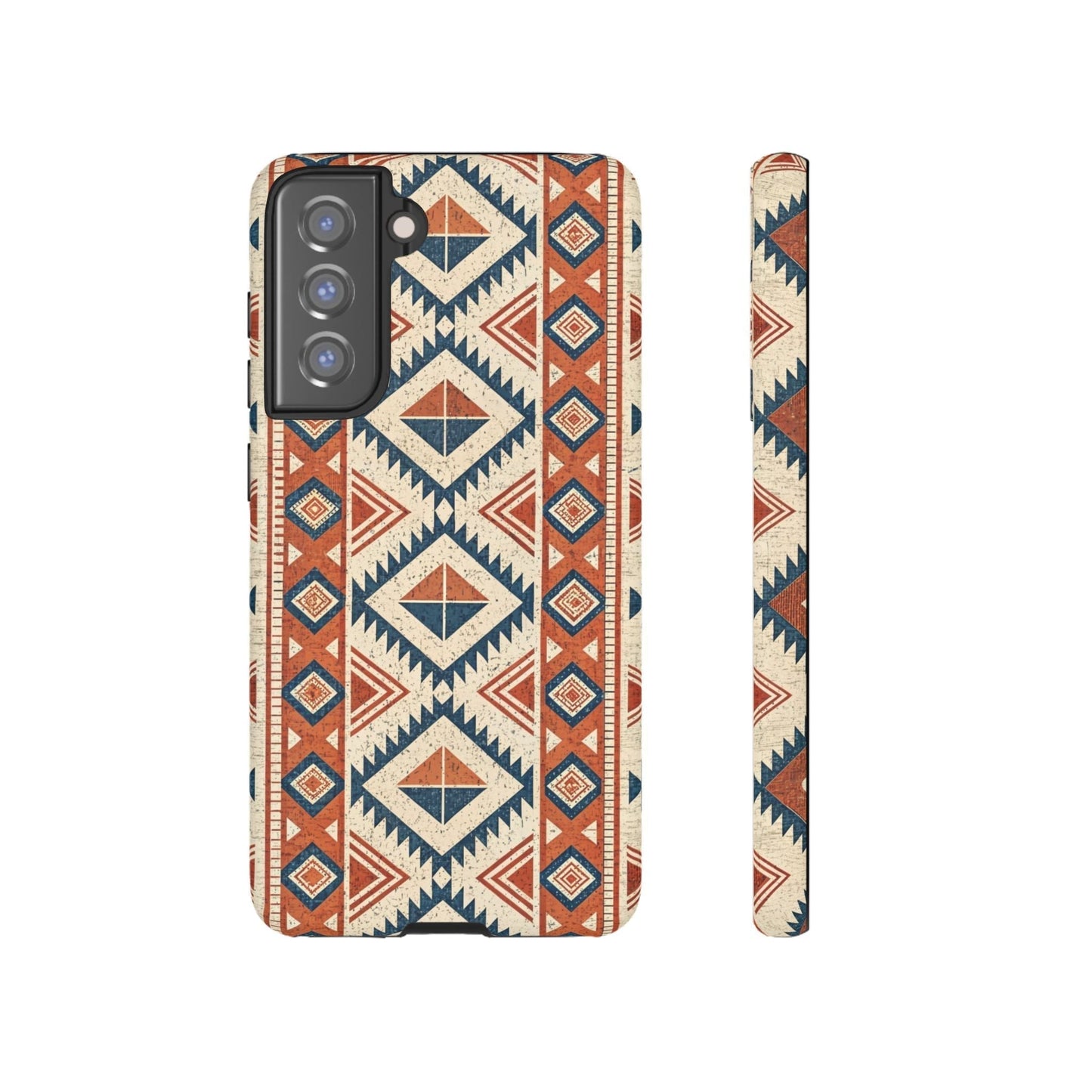 Tribal design Samsung tough phone case with geometric pattern for Galaxy S series models