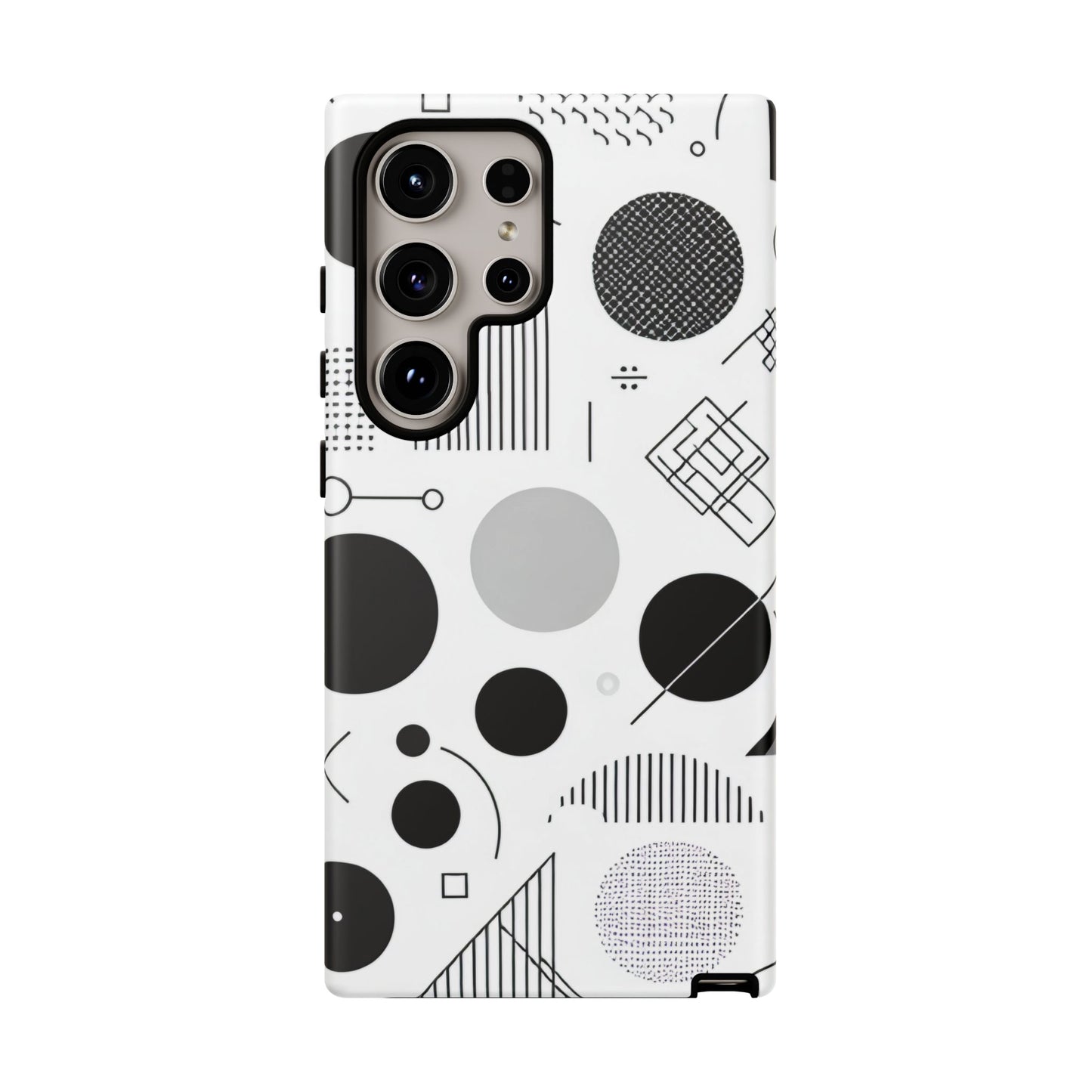 Black and White Abstract Art Design Samsung Tough Case