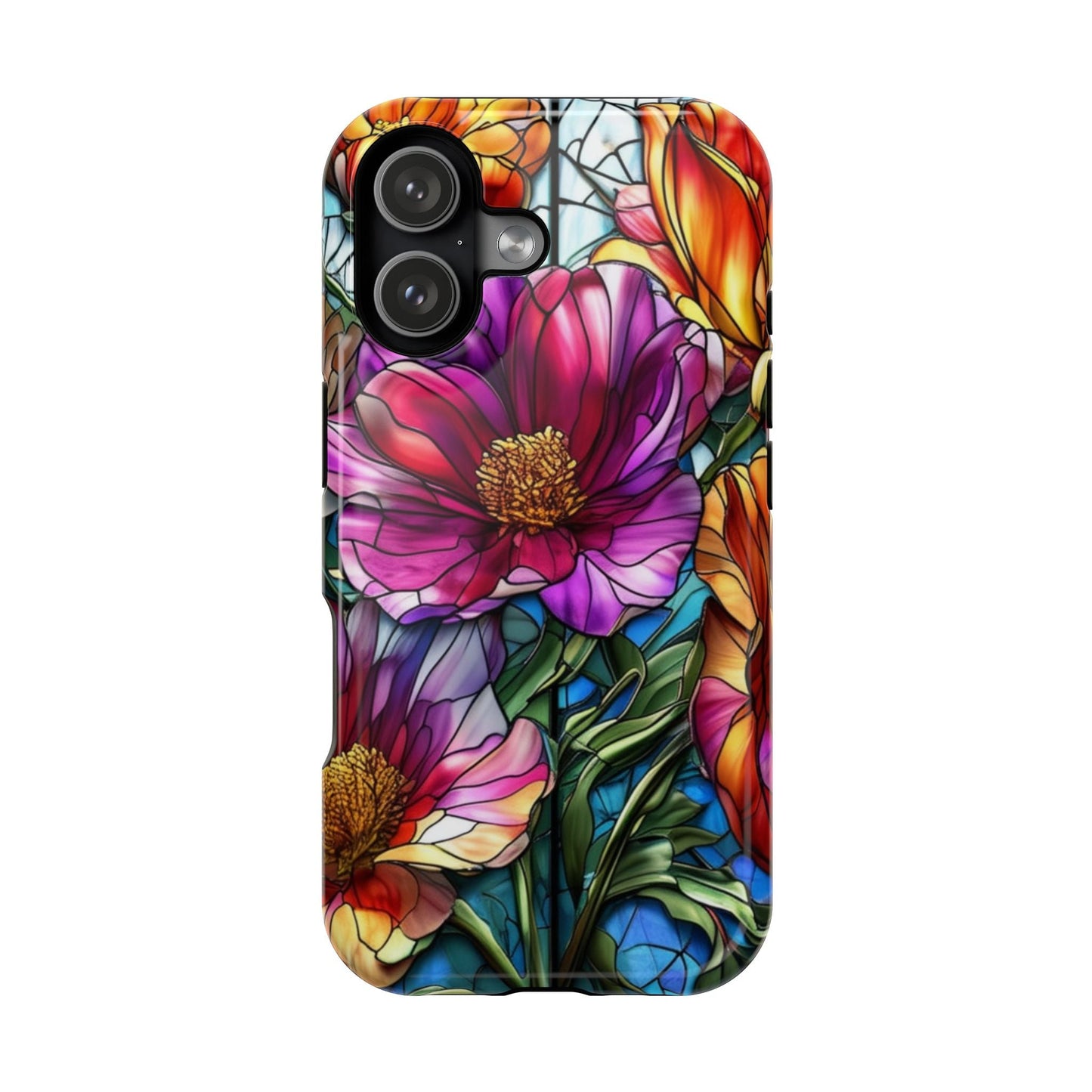 Vibrant Purple Flower iPhone case with colorful floral design and durable protective cover