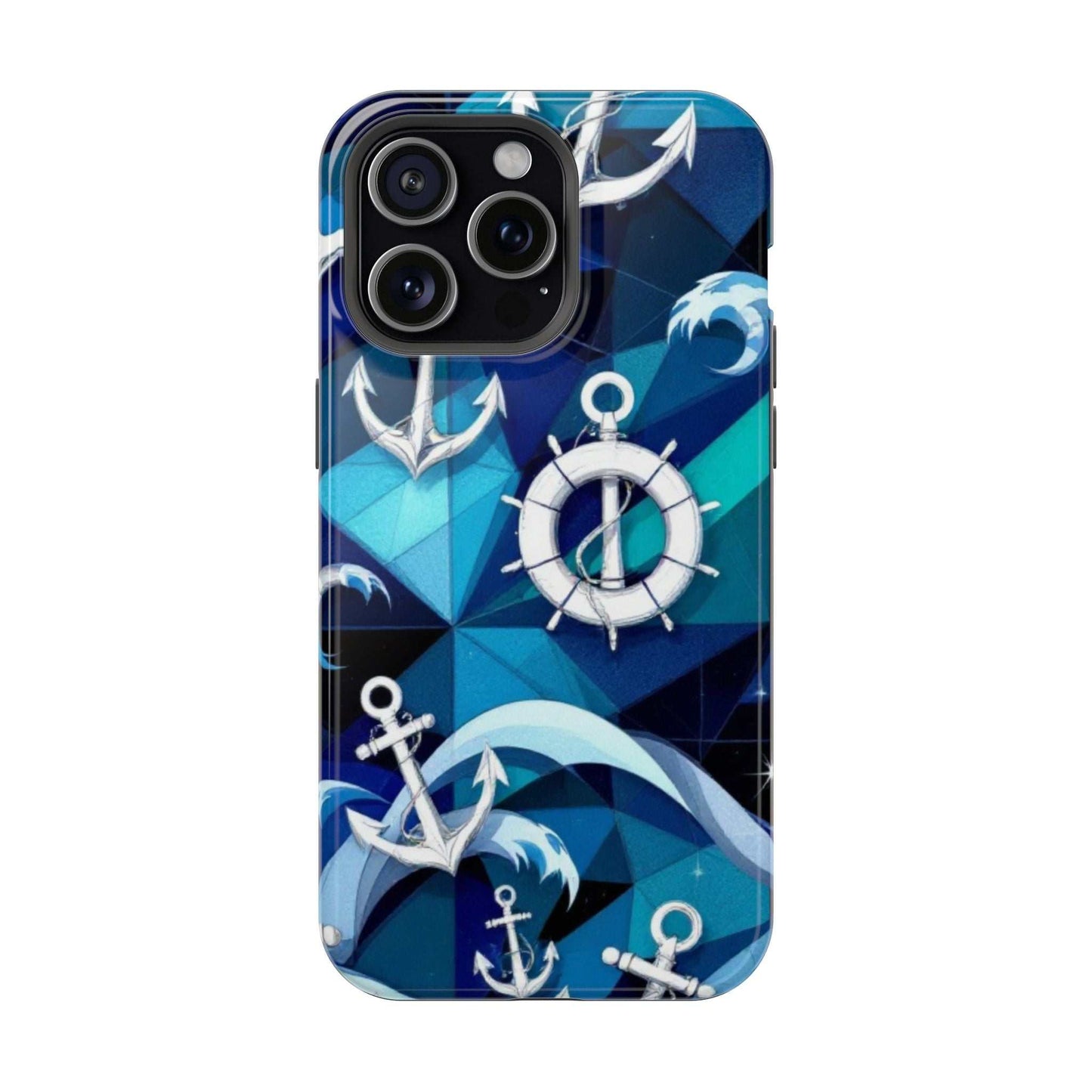 Nautical Anchors iPhone Case with maritime design and durable protective cover with MagSafe compatibility