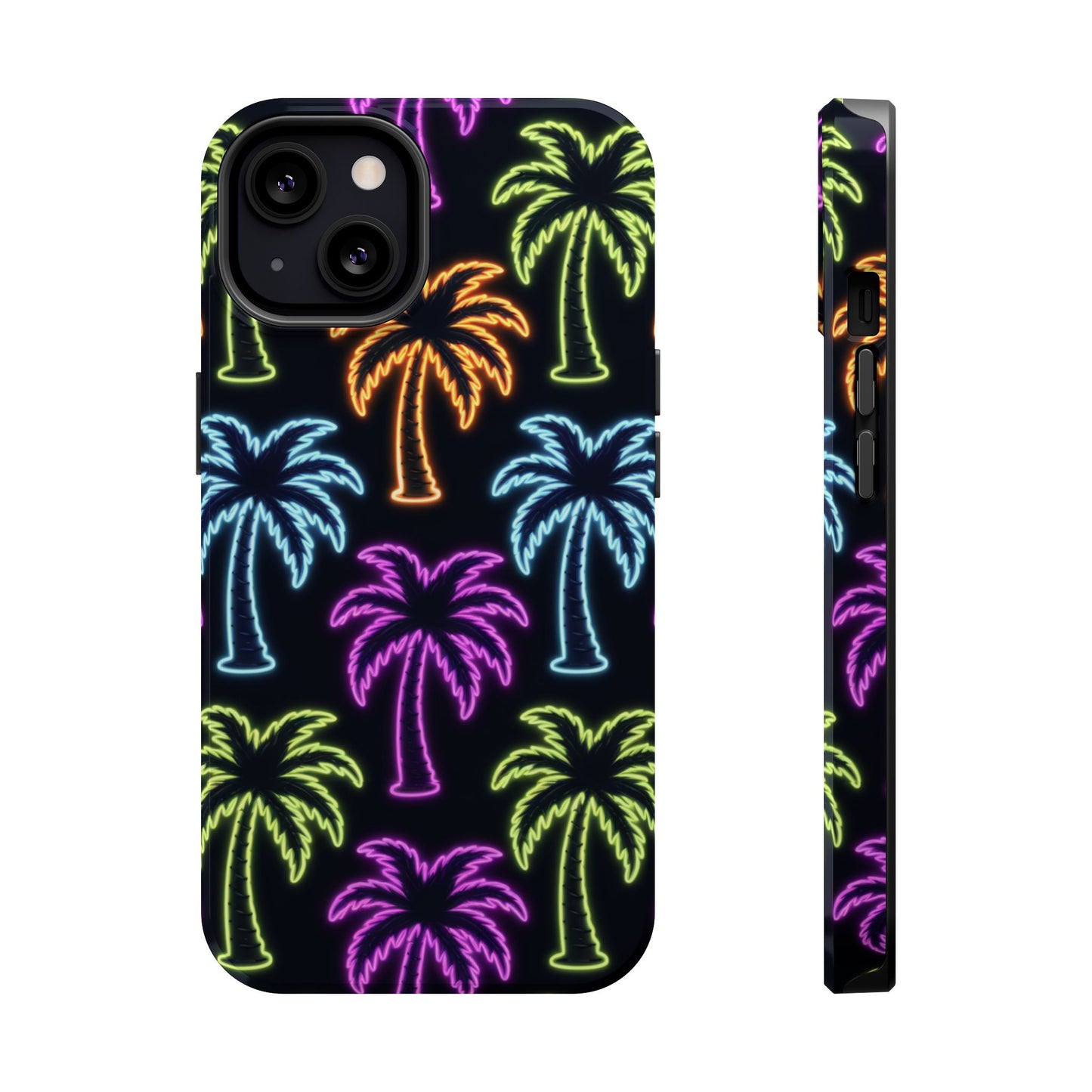 Neon Palm Tree iPhone Tough Case