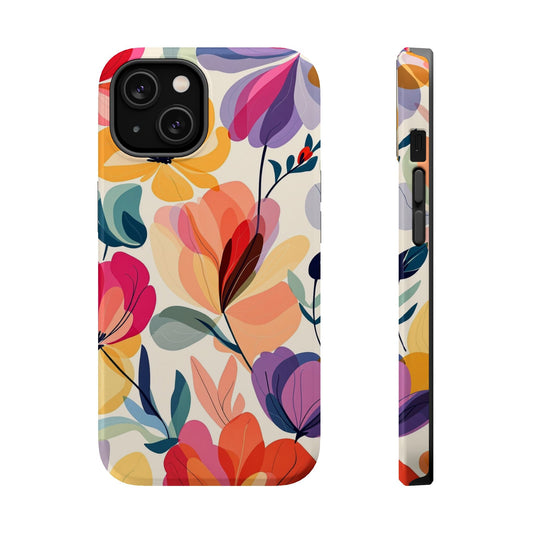 Watercolor Floral iPhone Case with vibrant floral design, dual-layer protection, and MagSafe compatibility.