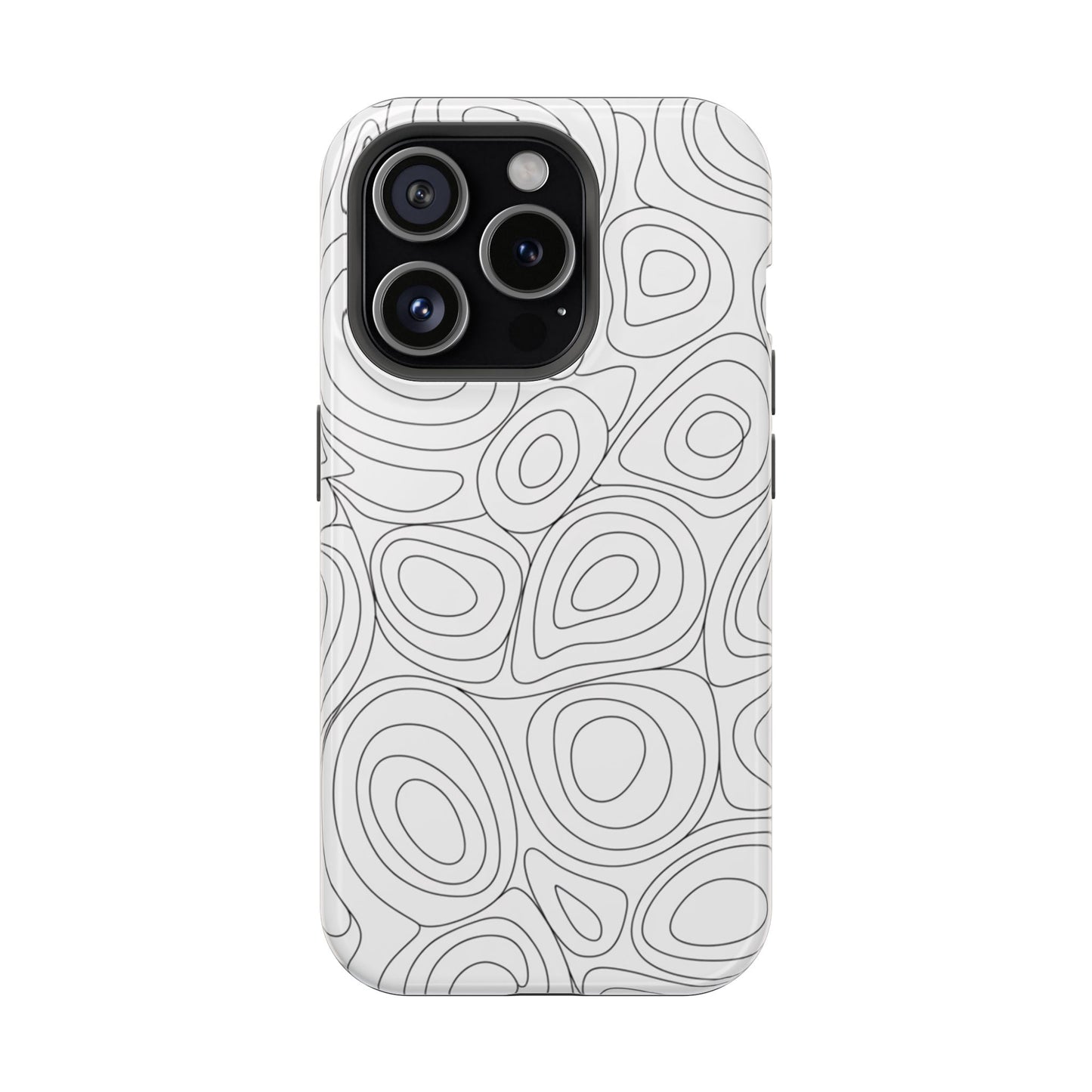 Black and White Abstract Circles Design iPhone Tough Case