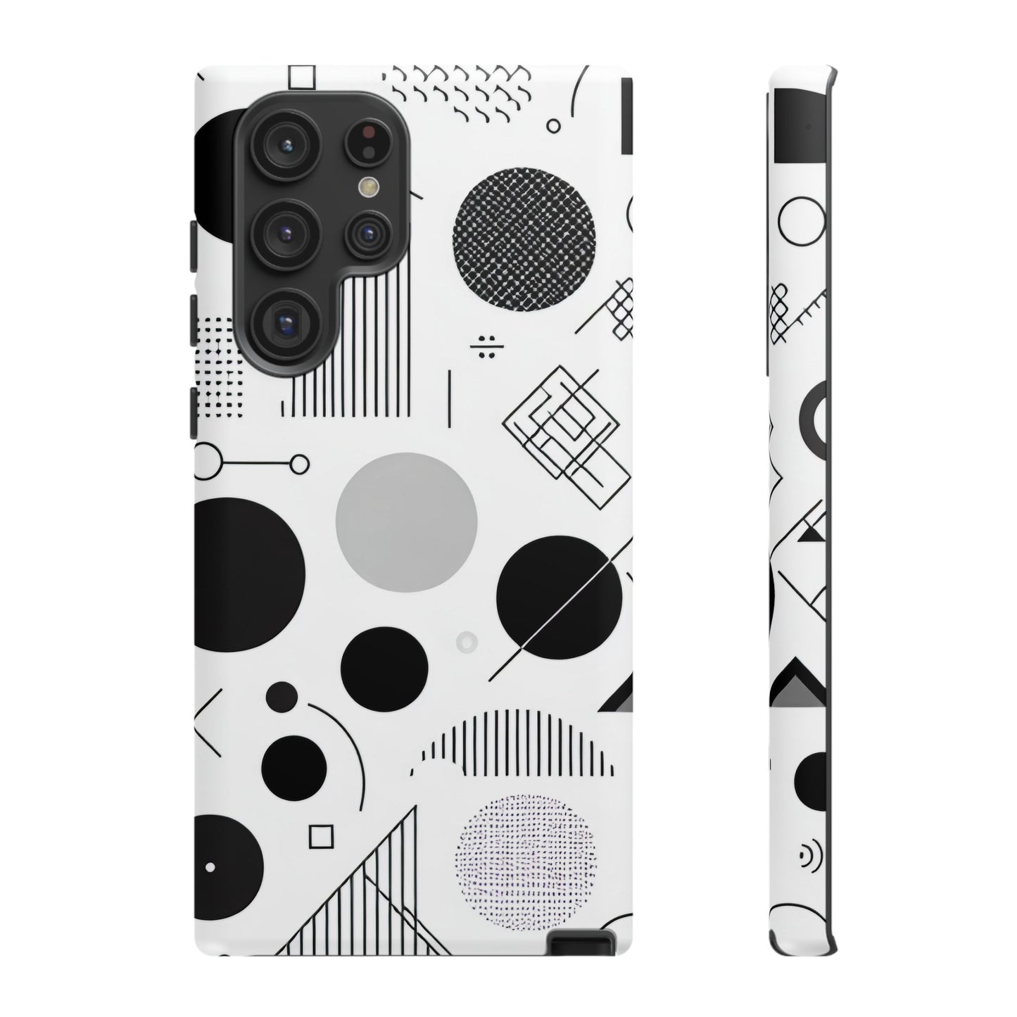 Black and White Abstract Art Design Samsung Tough Case