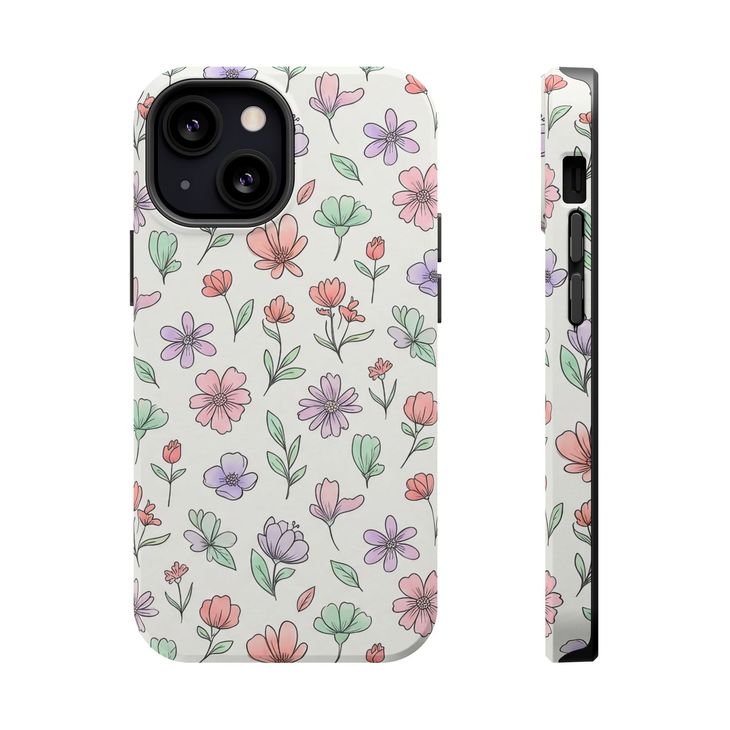 Artistic Floral iPhone Case — Magnetic Impact-Resistant Protection