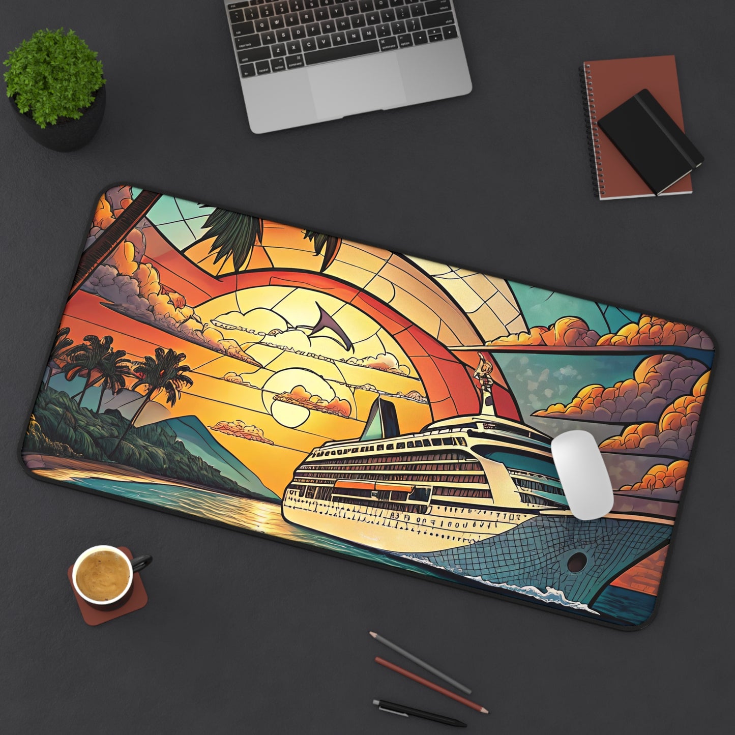 Cruise Life Stained Glass Inspired Desk Mat