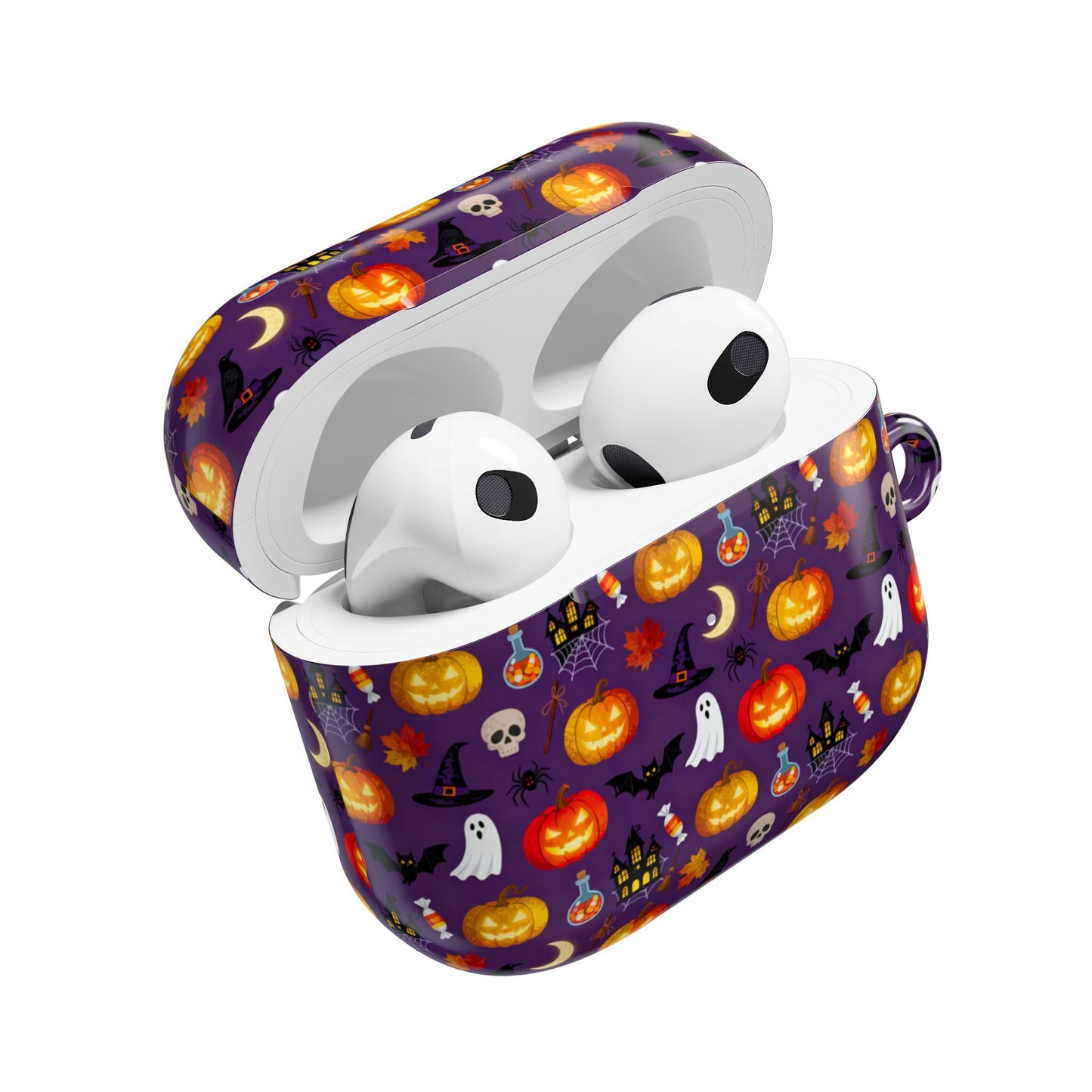 Halloween Pattern AirPod Case — Cute Pumpkin, Ghost & Bat Protective Cover